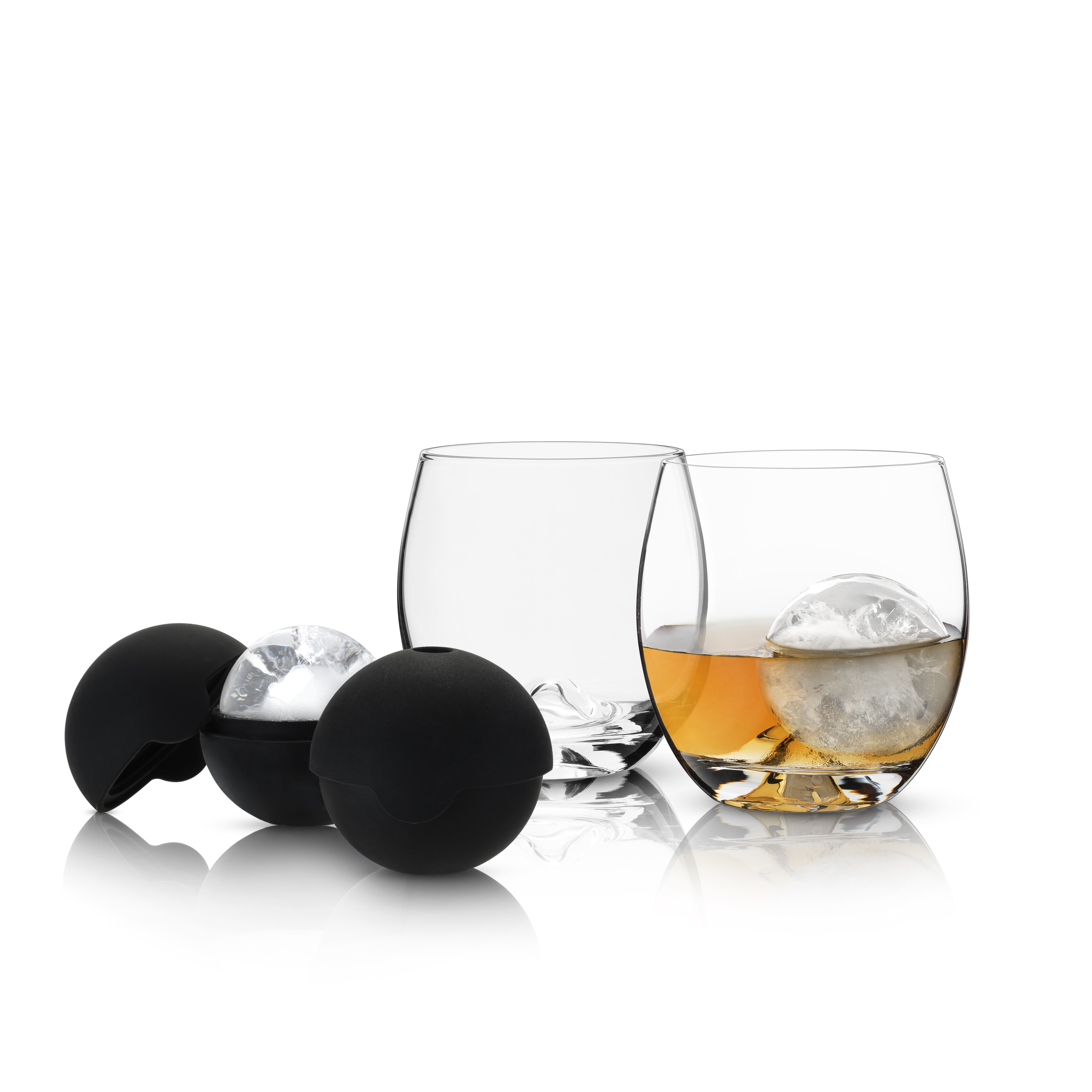 Viski® Glacier Rocks® 4-Piece Ice Ball Mold and Tumbler Set 3