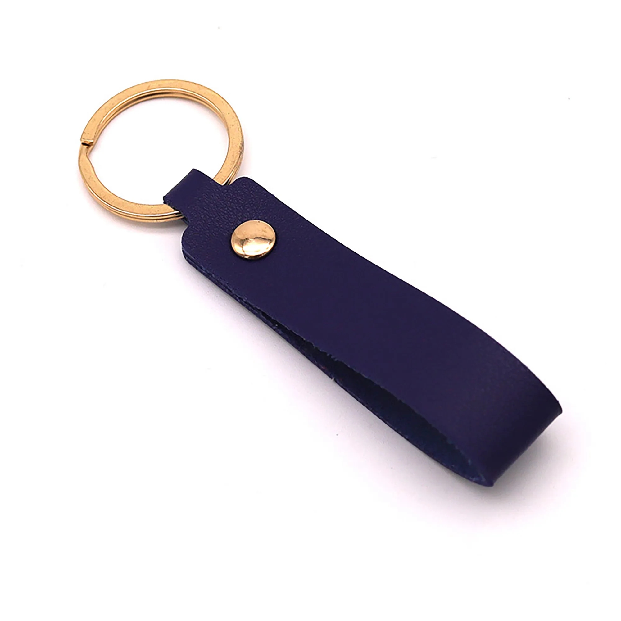 Classic Leather Keychain with Metal Ring and Custom Logo 3