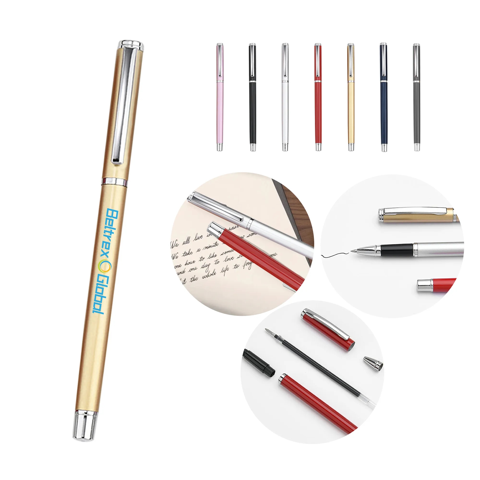 Metal Business Fountain Pen with Replaceable Ink 7