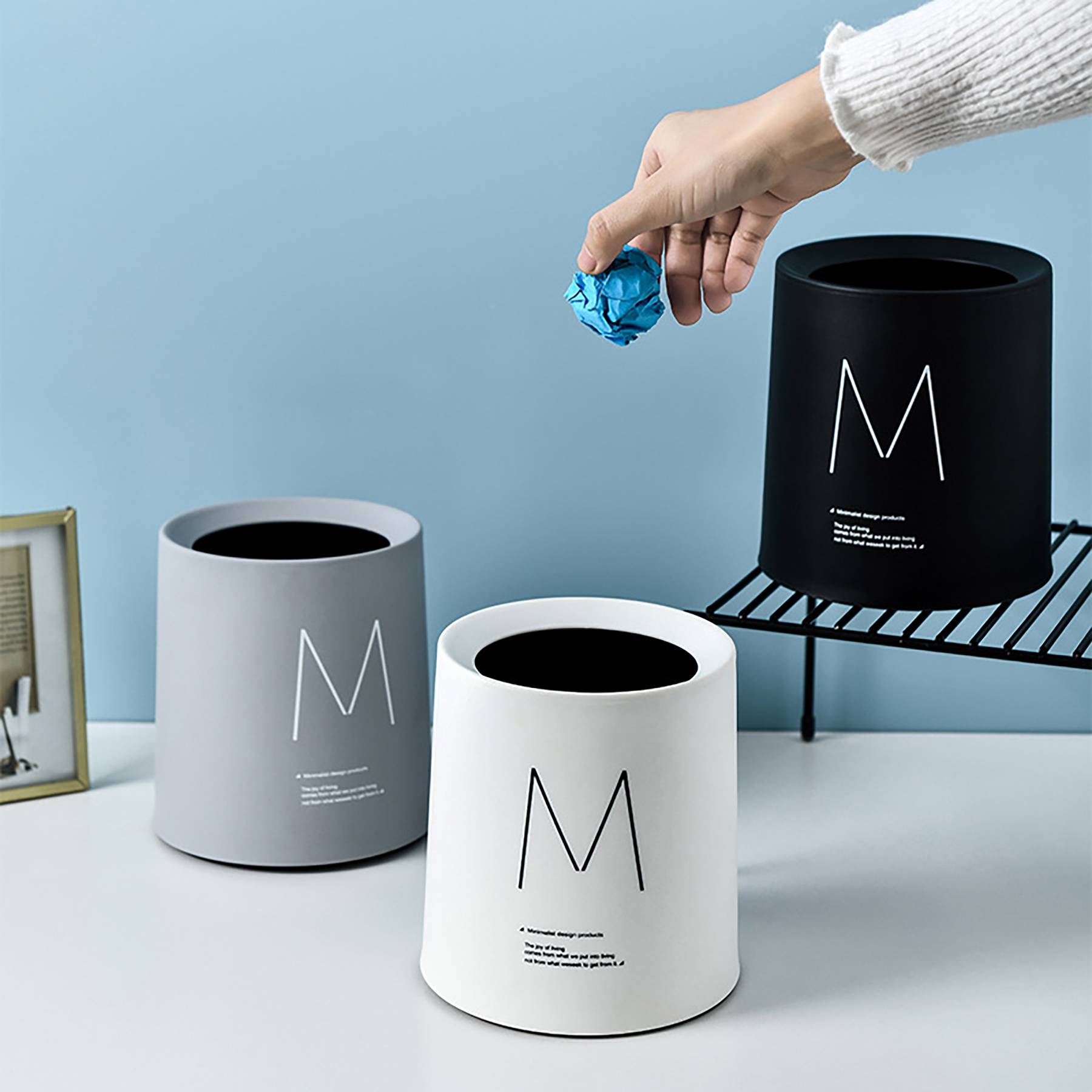 Creative Office Desk Trash Can 5