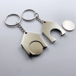 Alloy Shopping Trolley Locker Coin Keychain 10