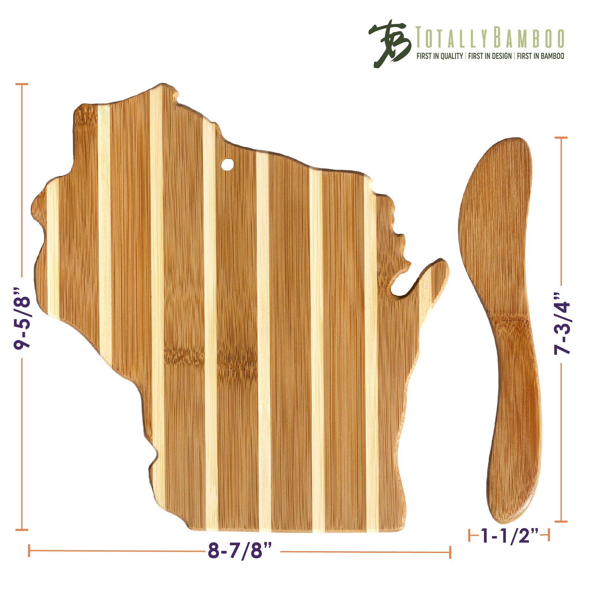 Wisconsin Charcuterie Board with Spreader Knife Gift Set 3