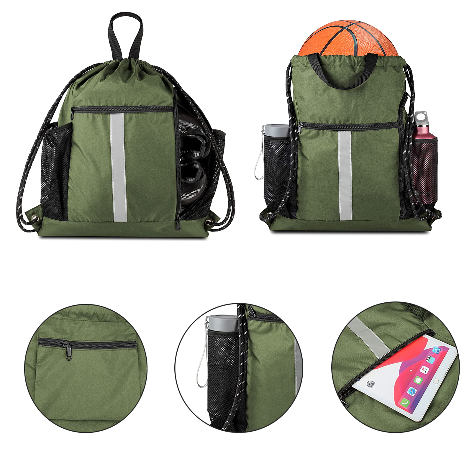 Drawstring Backpack Sports Gym Bag
