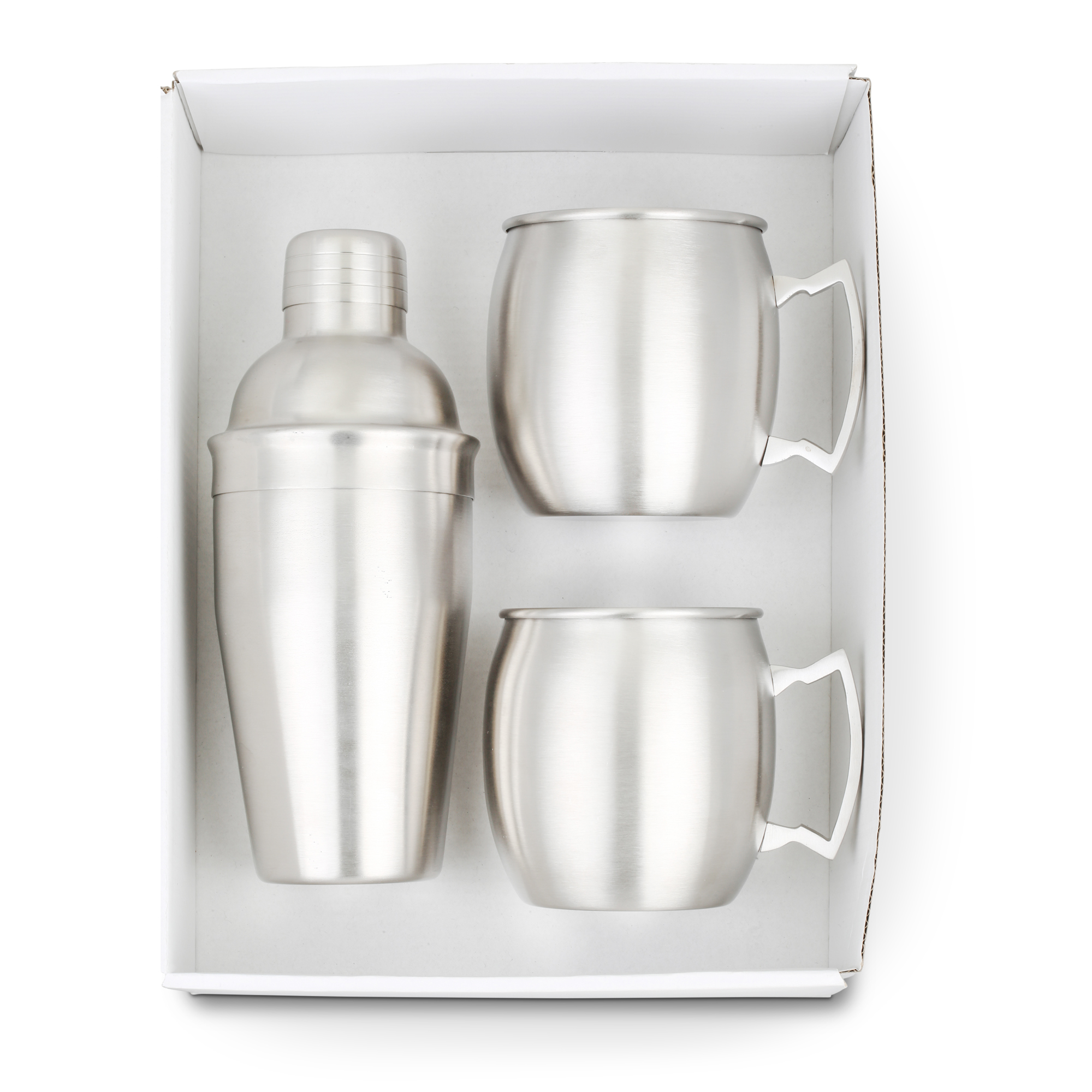 Cocktail Shaker & Mule Mug Gift Set (Brushed Stainless) 2