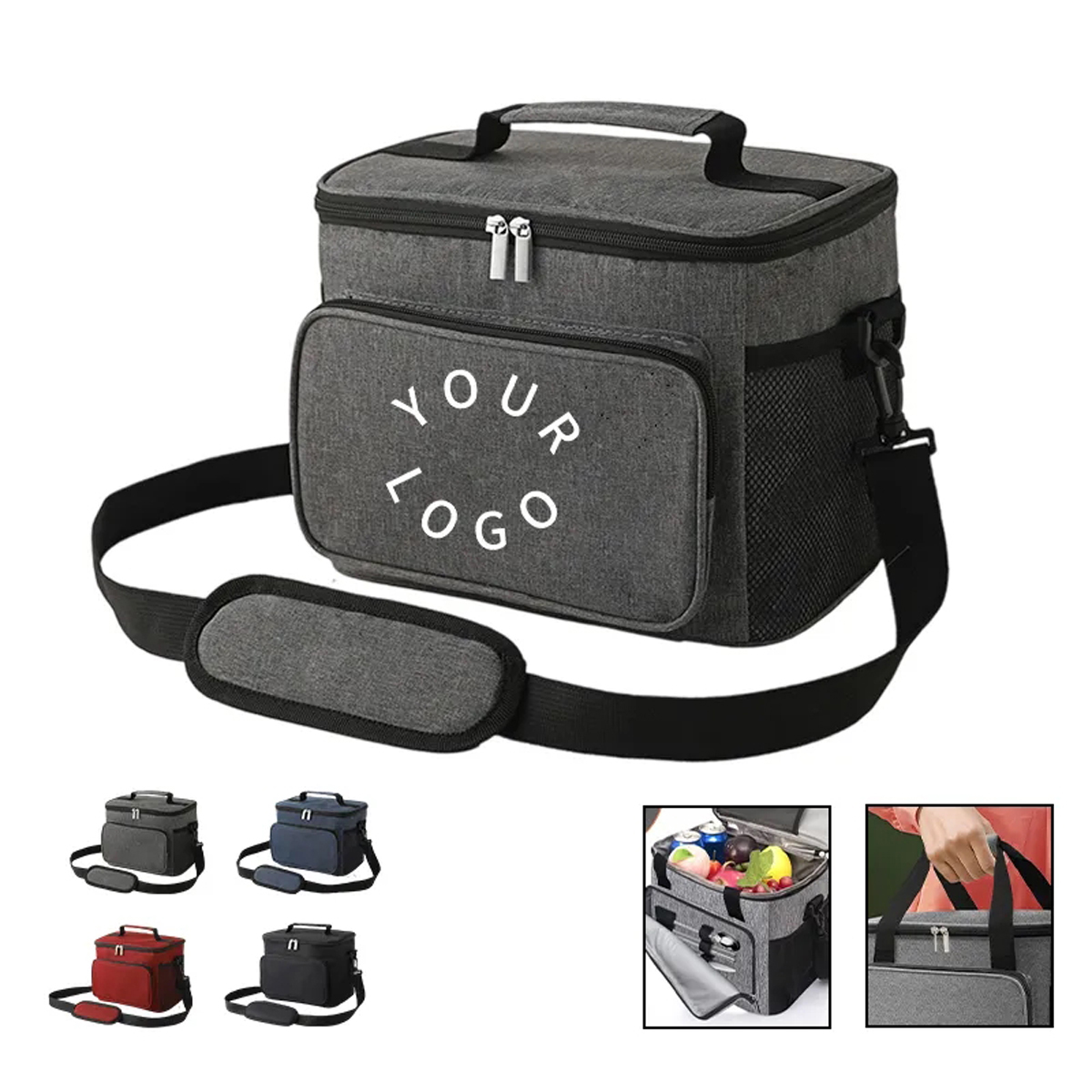 Oxford Insulated Lunch Bag with Shoulder Strap 4