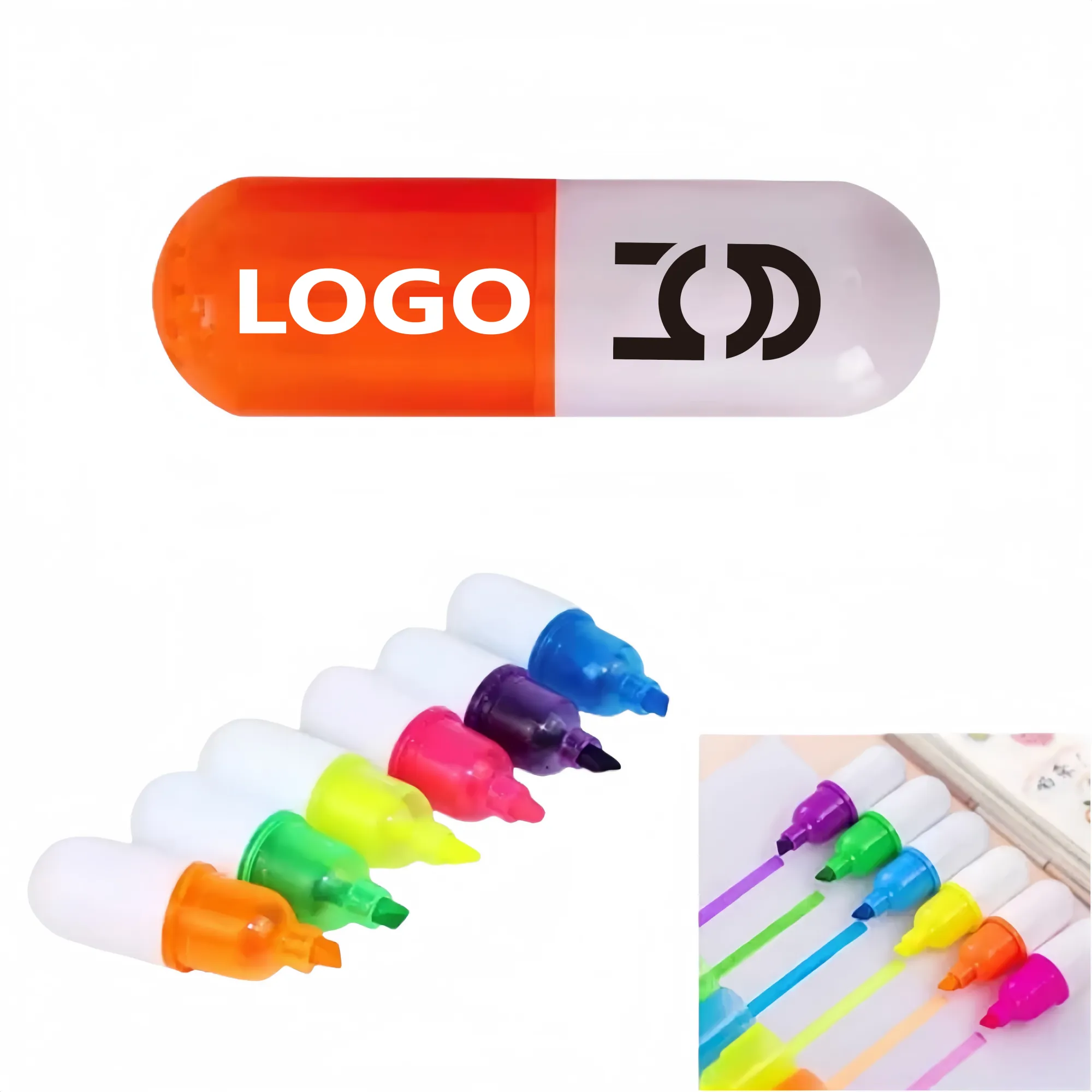 Mini Pill Shaped Highlighter Pens
