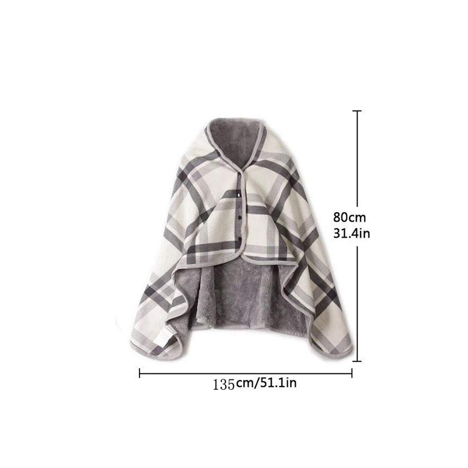 Wearable Sherpa Fleece Poncho Blanket 3