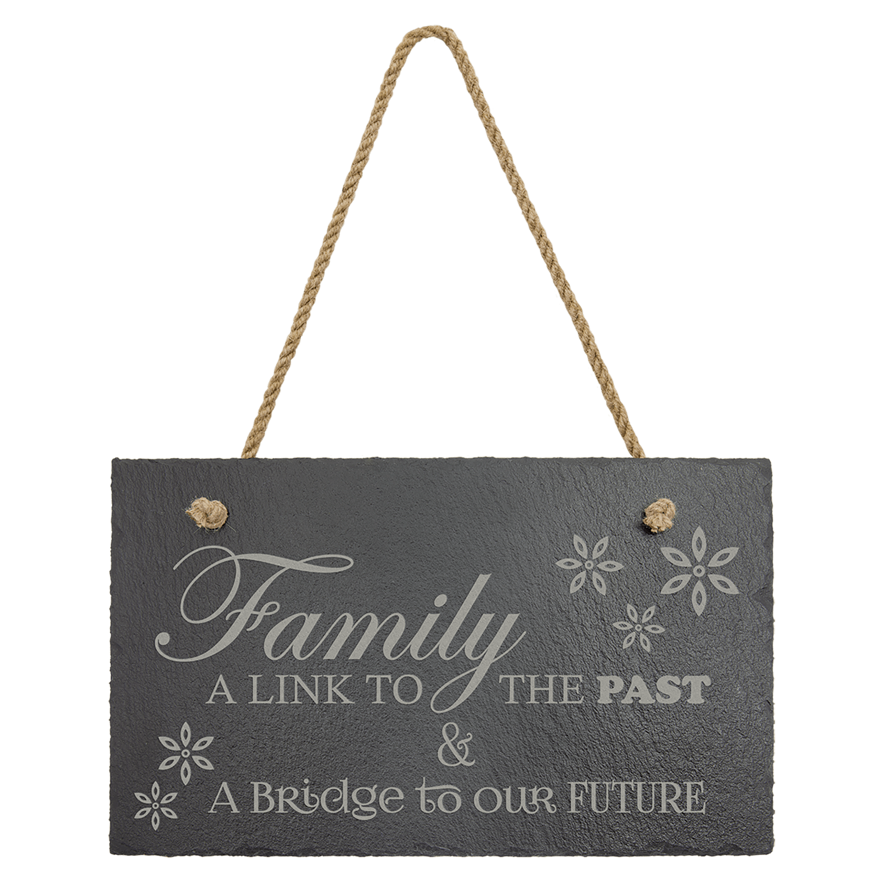 11 3/4" x 7" Rectangle Slate Decor with Hanger String 4