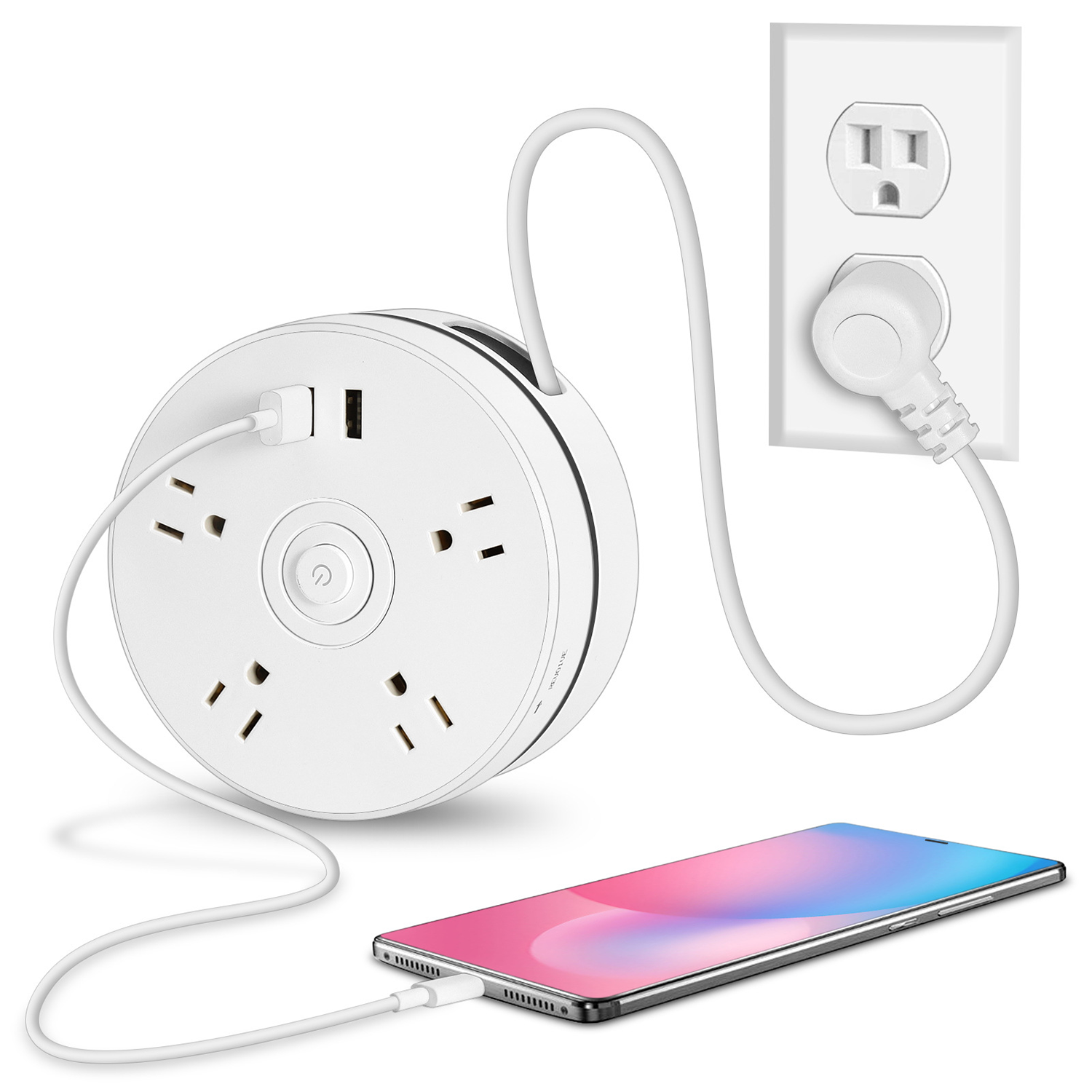 USB Port Electrical Outlet Extension USA Power Strip 1