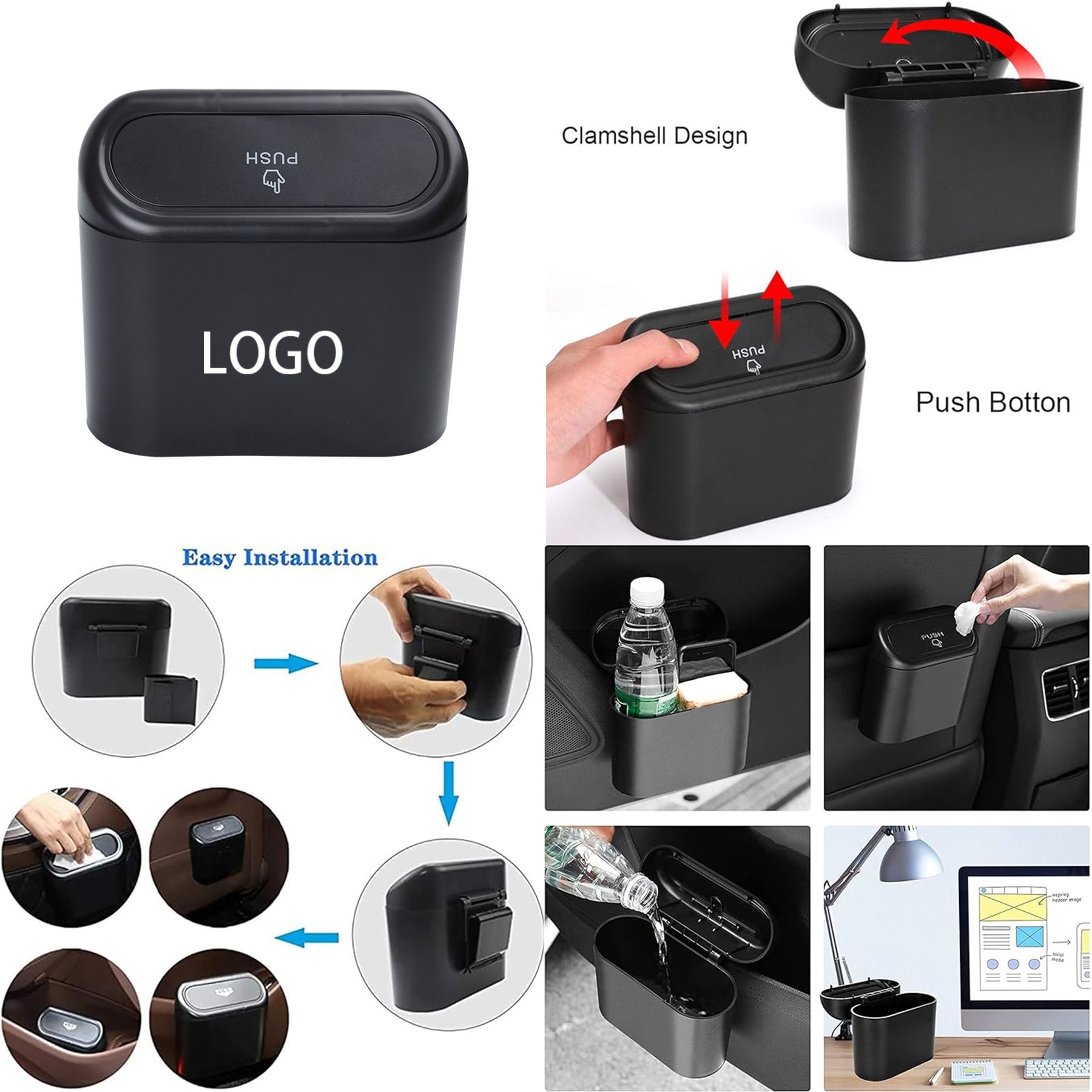 Car Trash Can with Lid 2