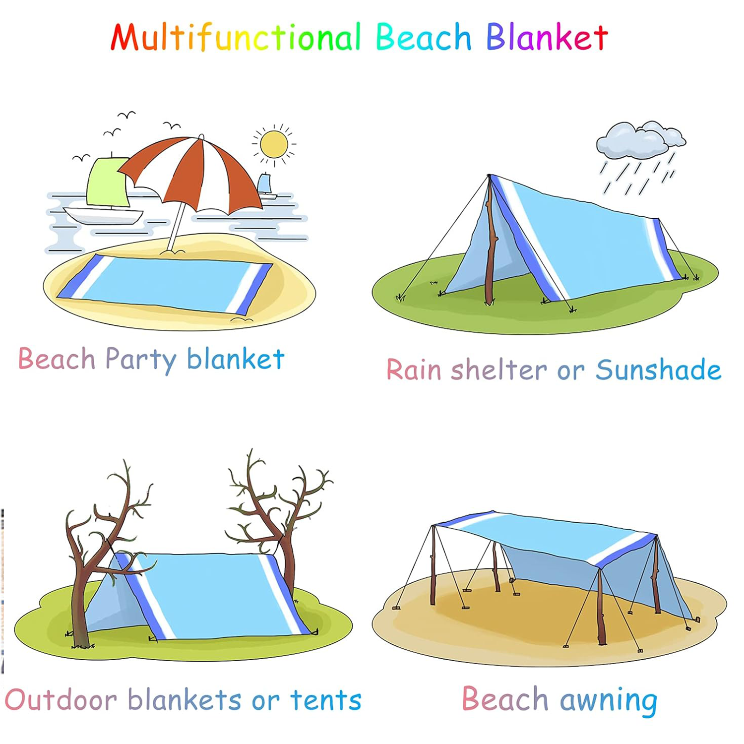 Extra Large Sandproof Beach Blanket 7