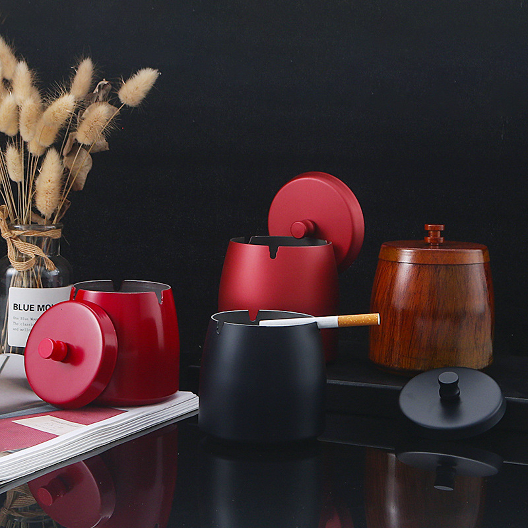 Windproof Smokeless Stainless Steel Ashtray 4