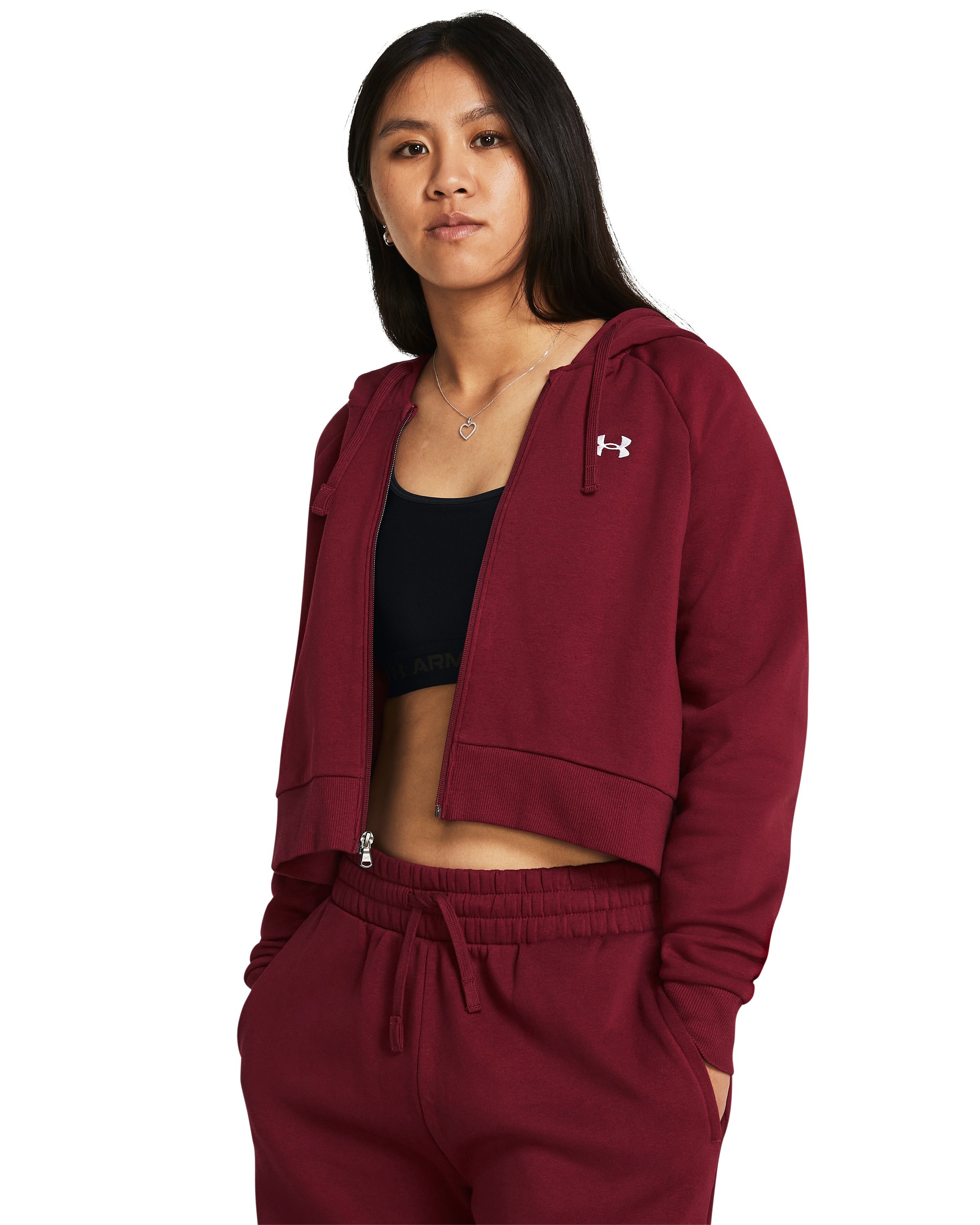 UA Rival Fleece Women's Crop Full-Zip 4