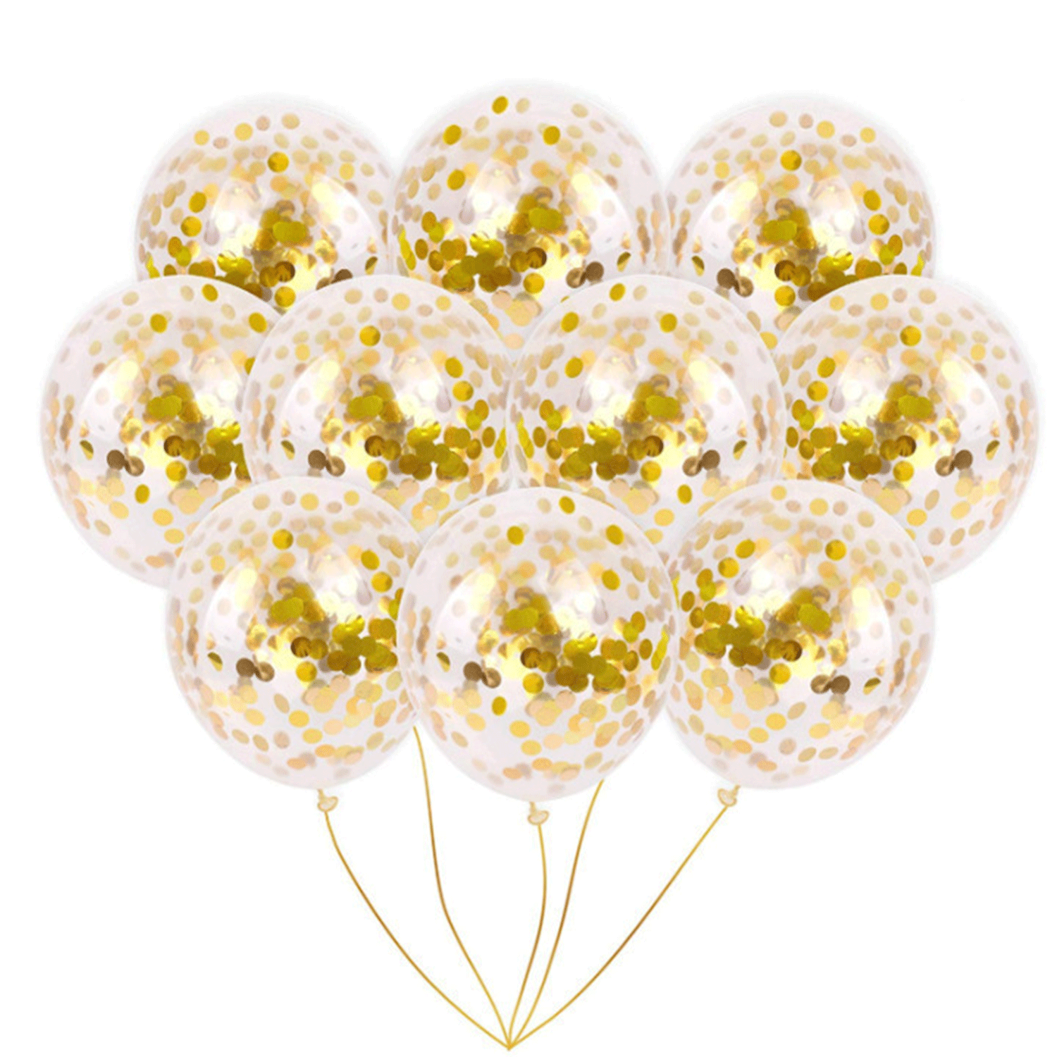 12" Party Decorations Transparent Confetti Latex Balloons 9