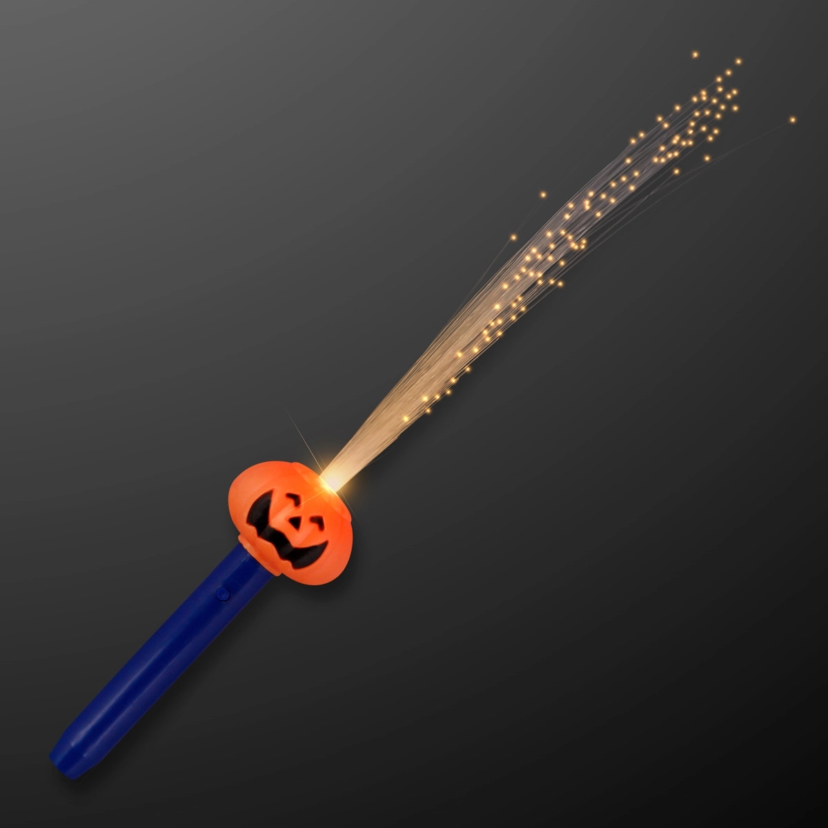 Pumpkin face fiber optic LED wands 3