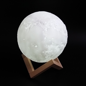 3D Touch Control Moon Lamp with Wooden Stand 1