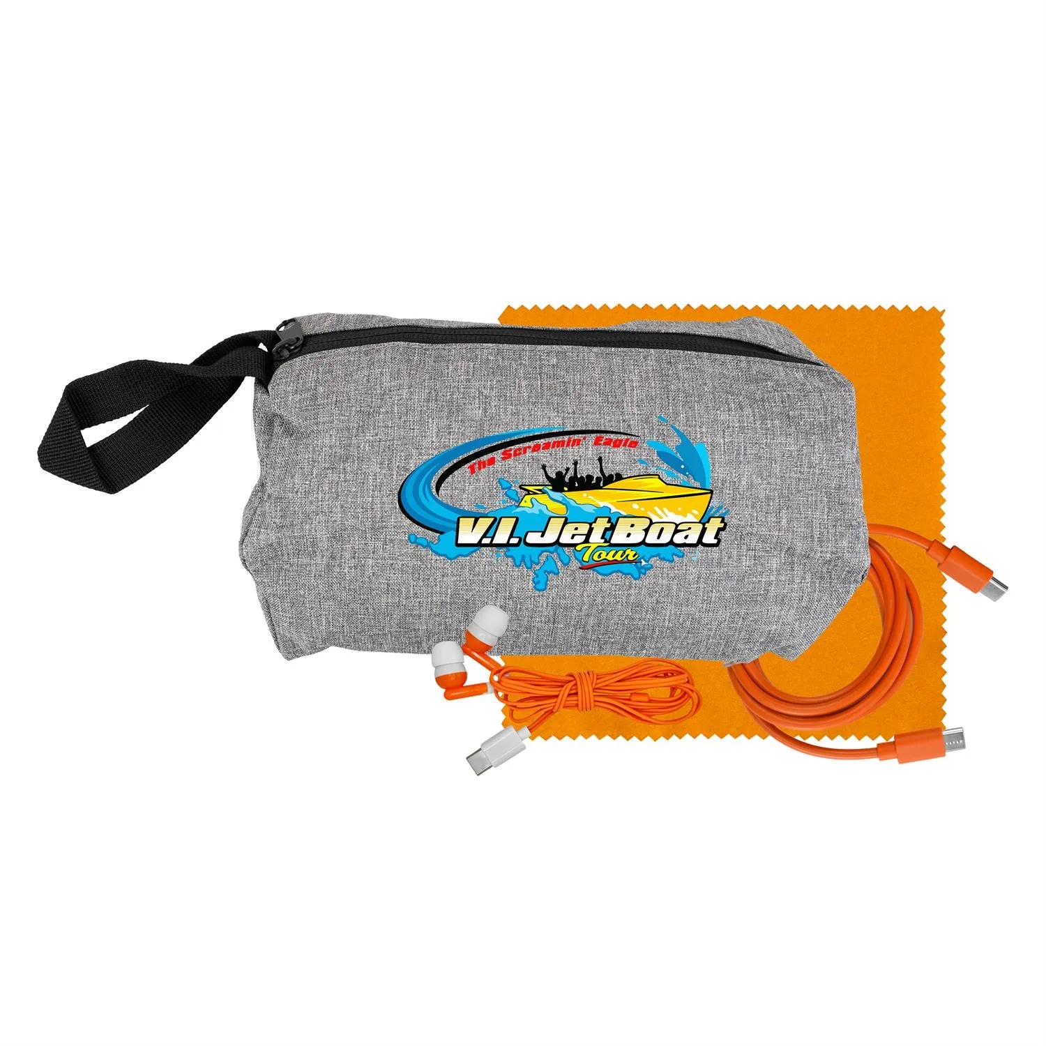 Travel C to C Cable, Ear Bud & Cloth Set 18