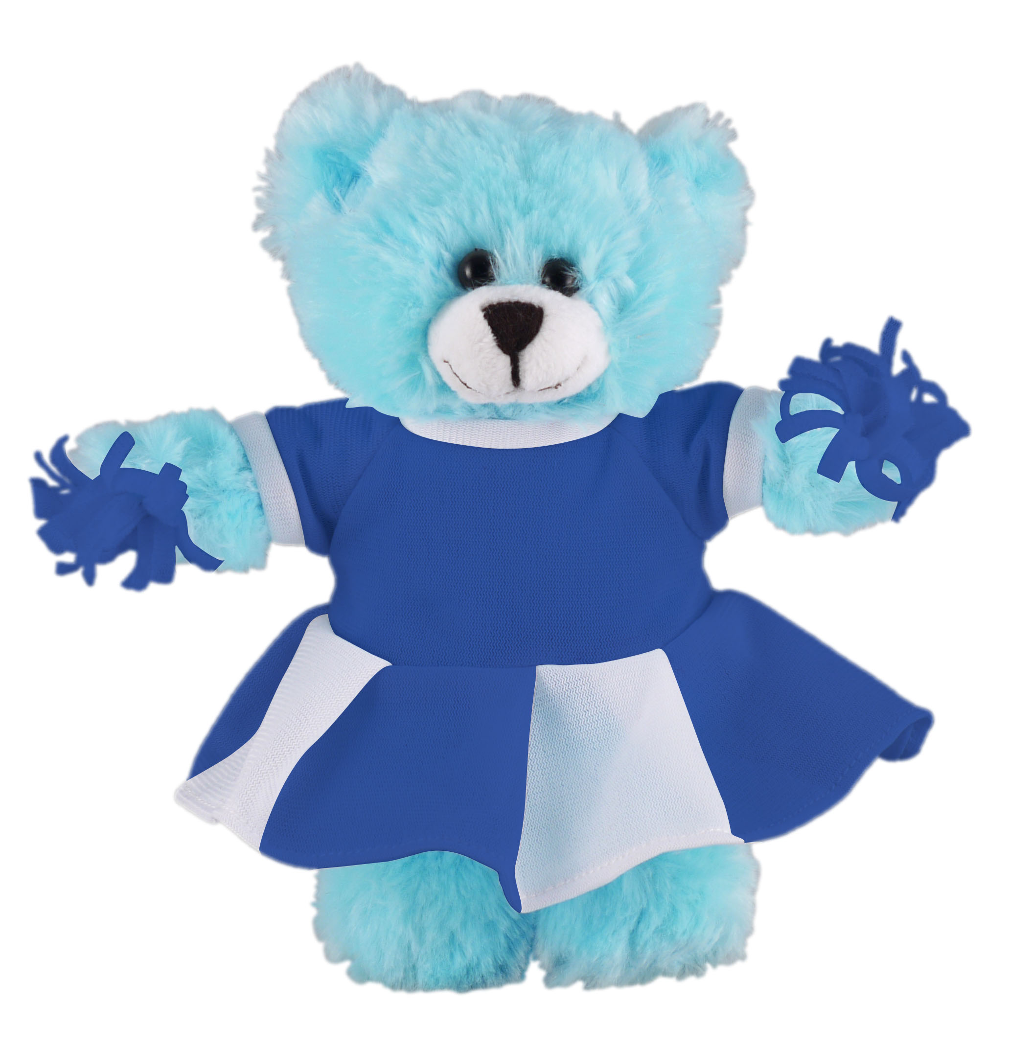 Soft Plush Stuffed Blue Bear with Cheerleader Outfit 3