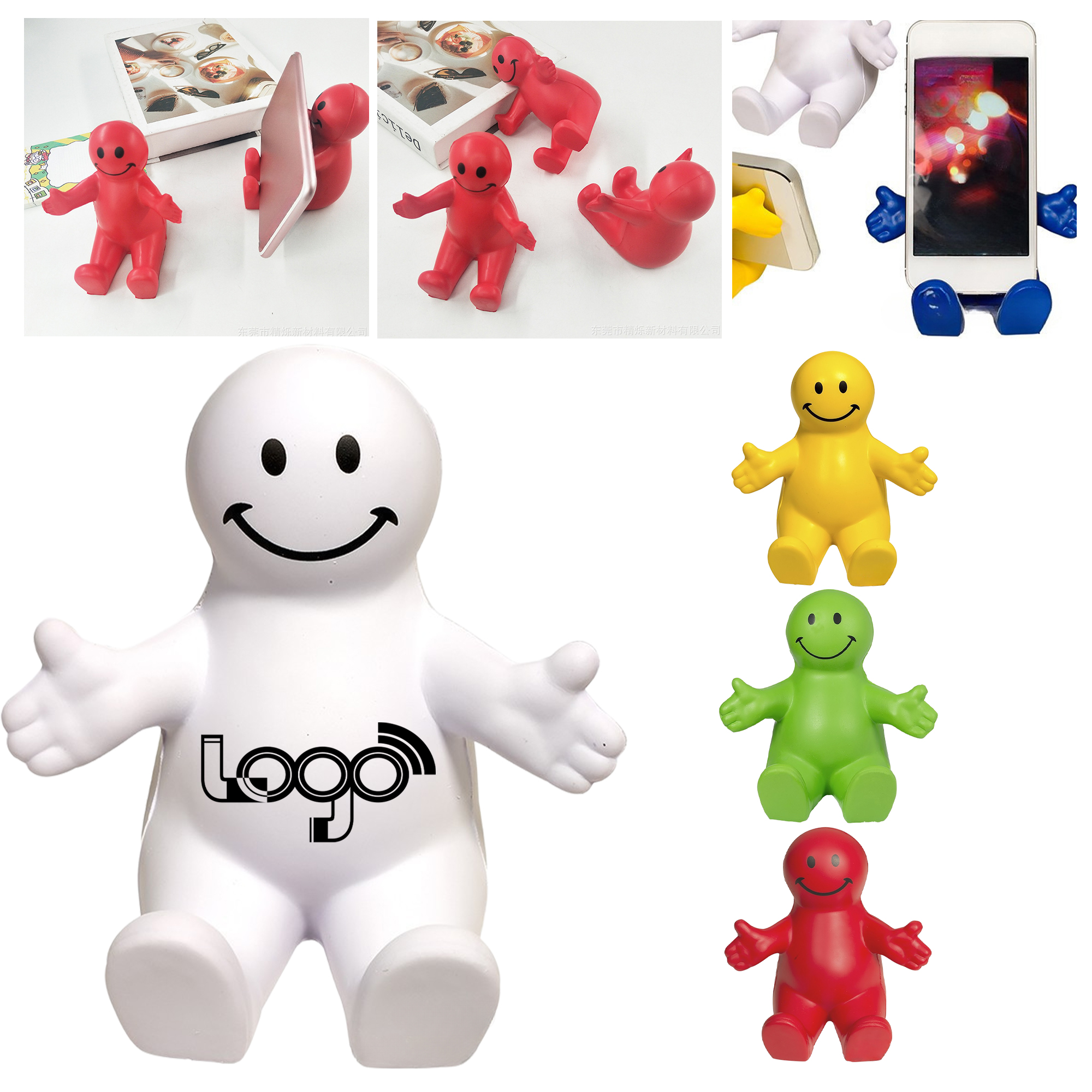 Smiley Foam Phone Holder with Vibrant Colors