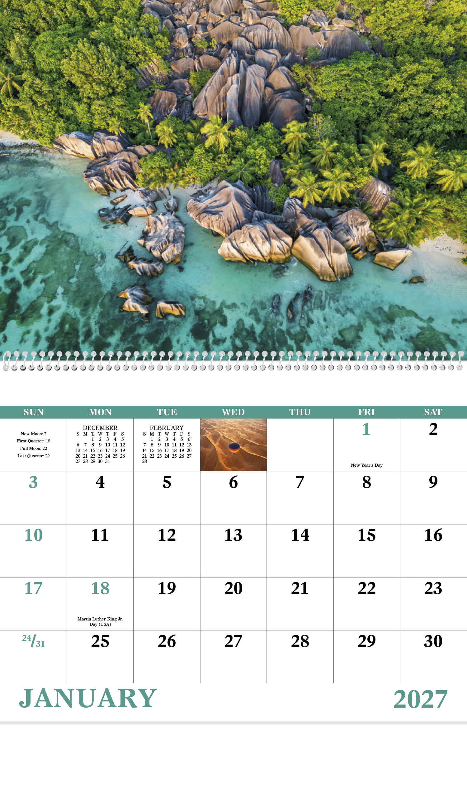 Good Value™ View from Above - Spiral Calendar 55