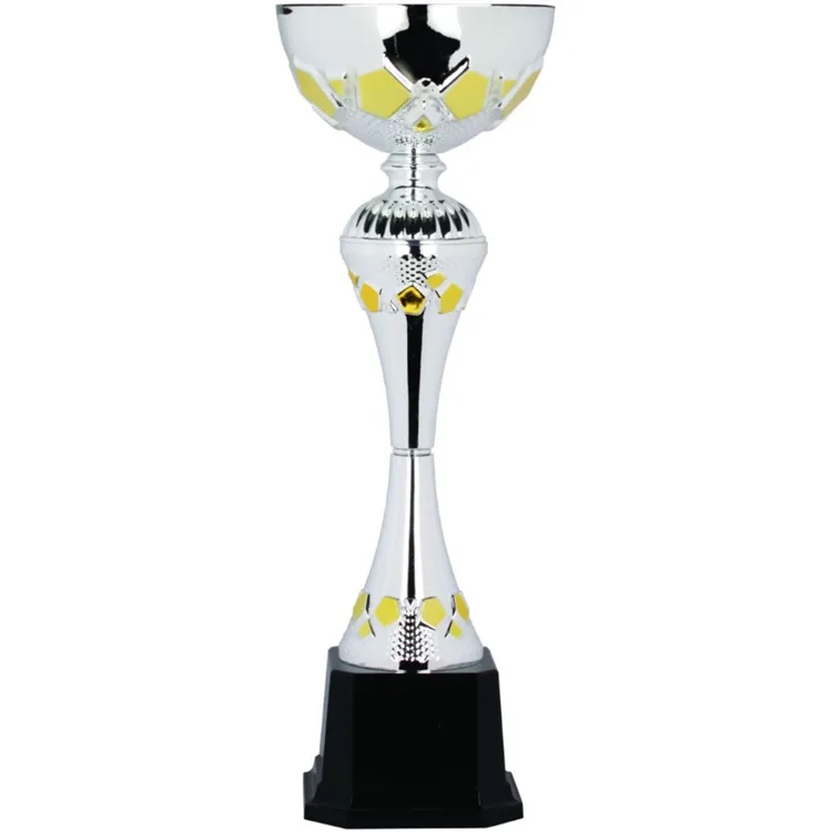 16" Silver/Gold Completed Metal Cup Trophy On Plastic Base 6