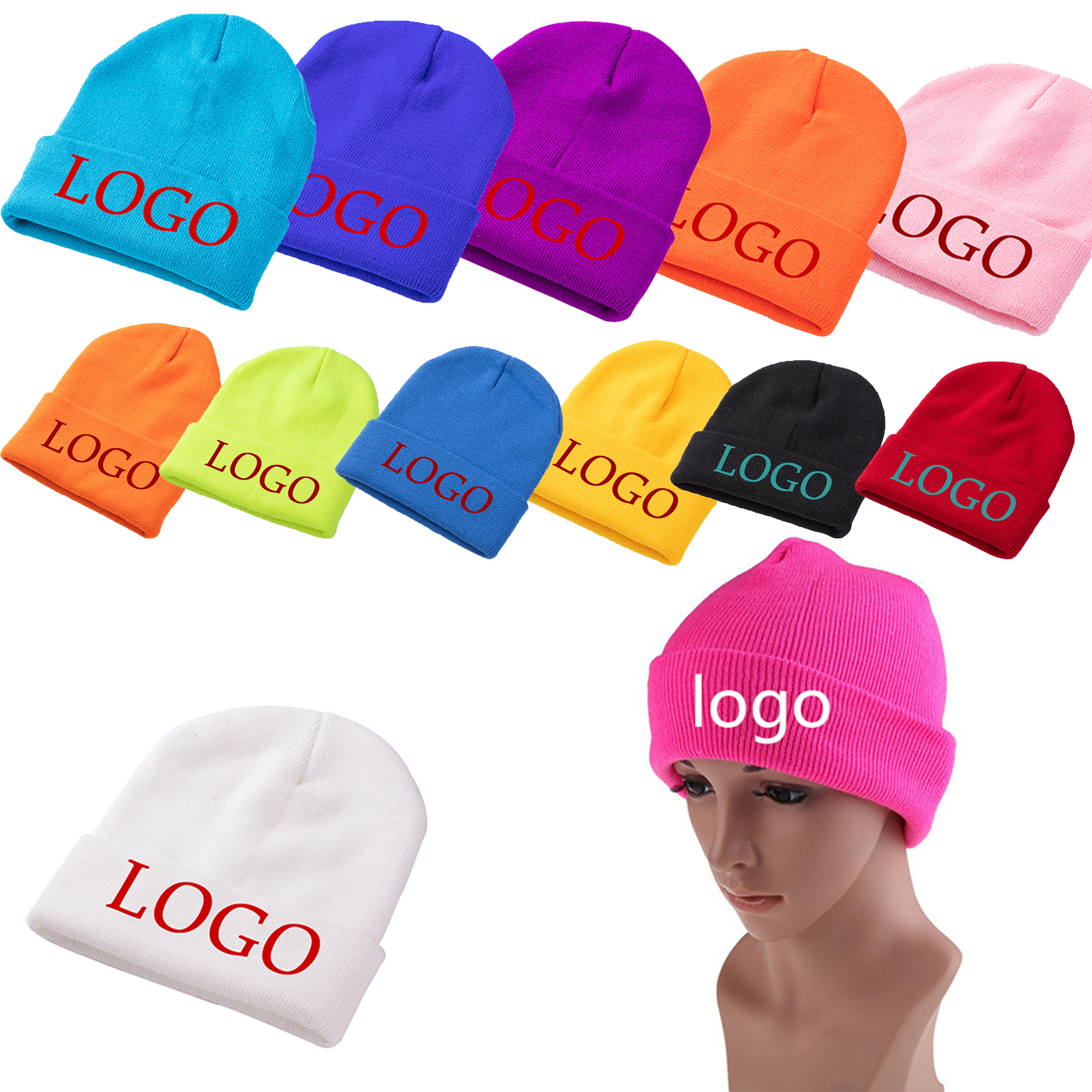 Custom Sports Knit Beanie Cap Winter Hats 2