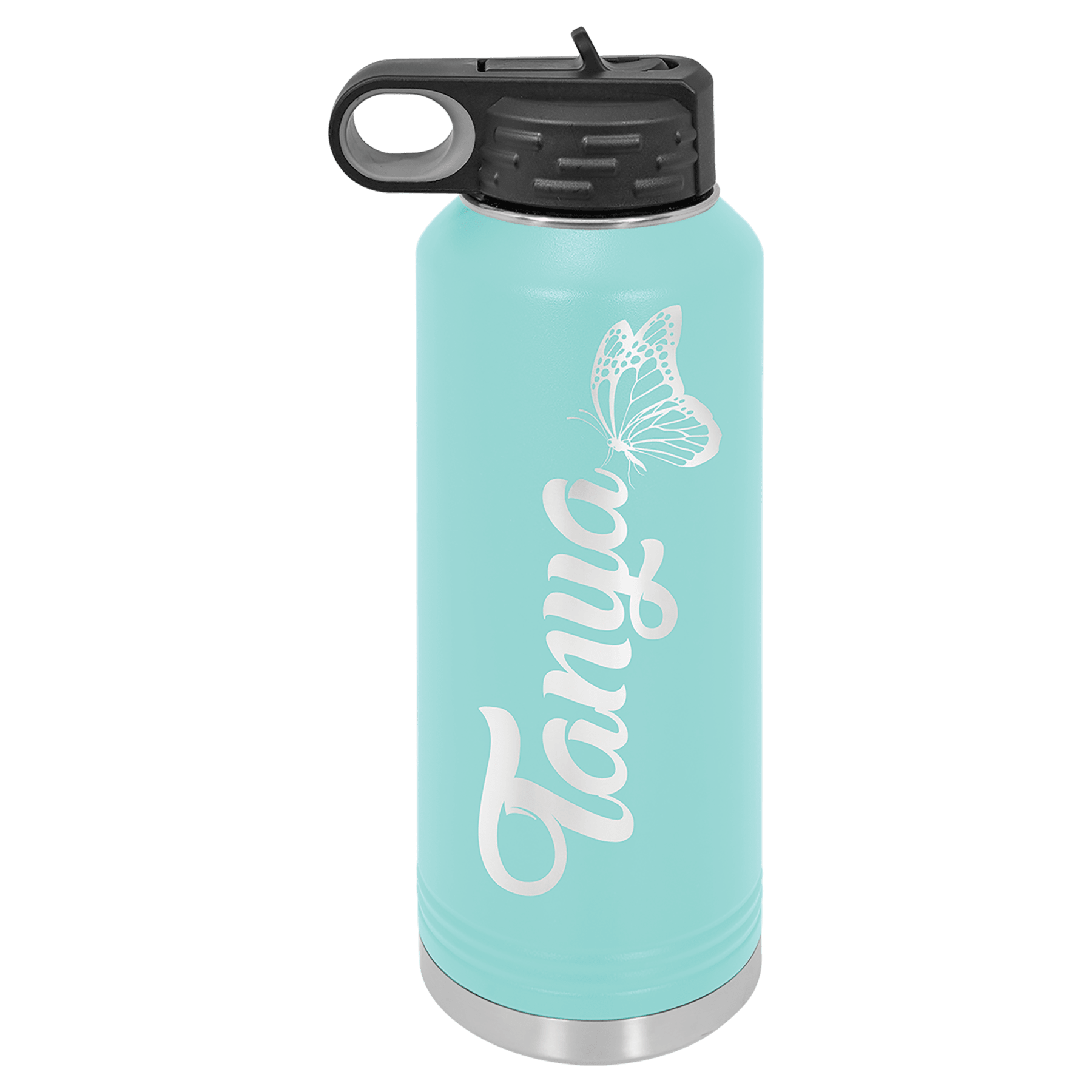 40 oz. Teal Powder Coated Laser Engraved Polar Camel Water Bottles 1
