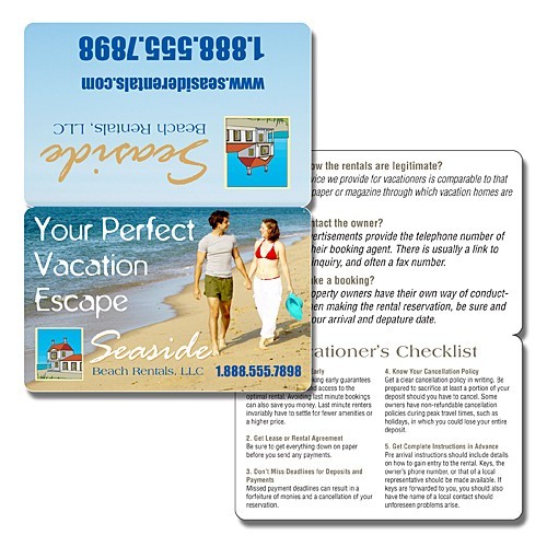 Wallet Card - 3.5x4.5 (Flat Size) Extra-Thick UV-Coated (1S) Bi-Fold - 14 pt. 2