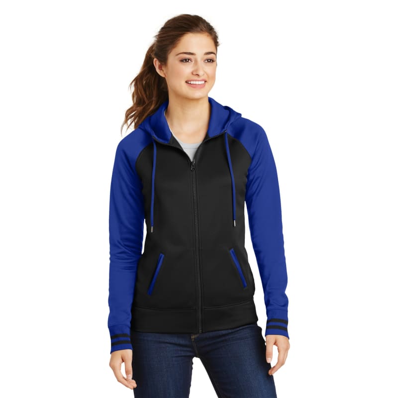 Sport-Tek Women's Sport-Wick Varsity Fleece Full-Zip Hooded Jacket. 4