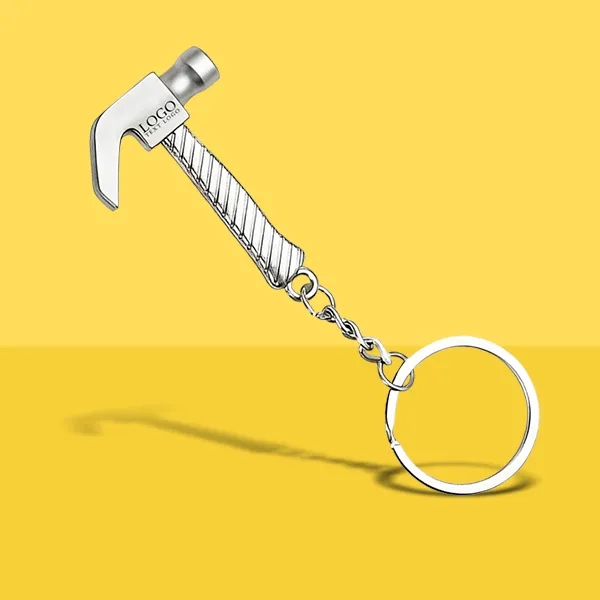 Custom Silver Hammer Keychain
