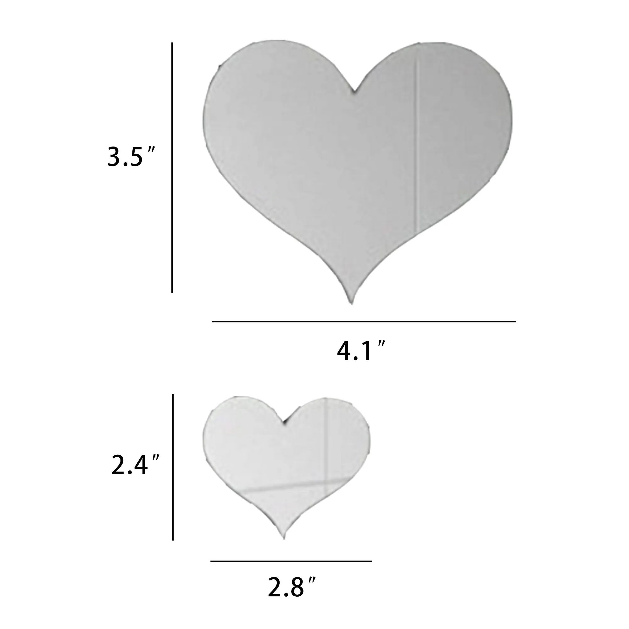 Acrylic Mirror Love Heart Wall Sticker 4
