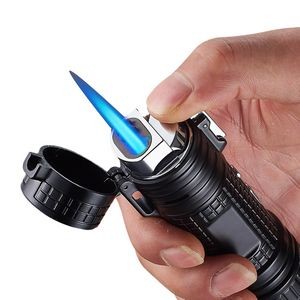 Alloy 4 In 1 Lighter With Flashlight Dual Electric Arc Jet Fire 33