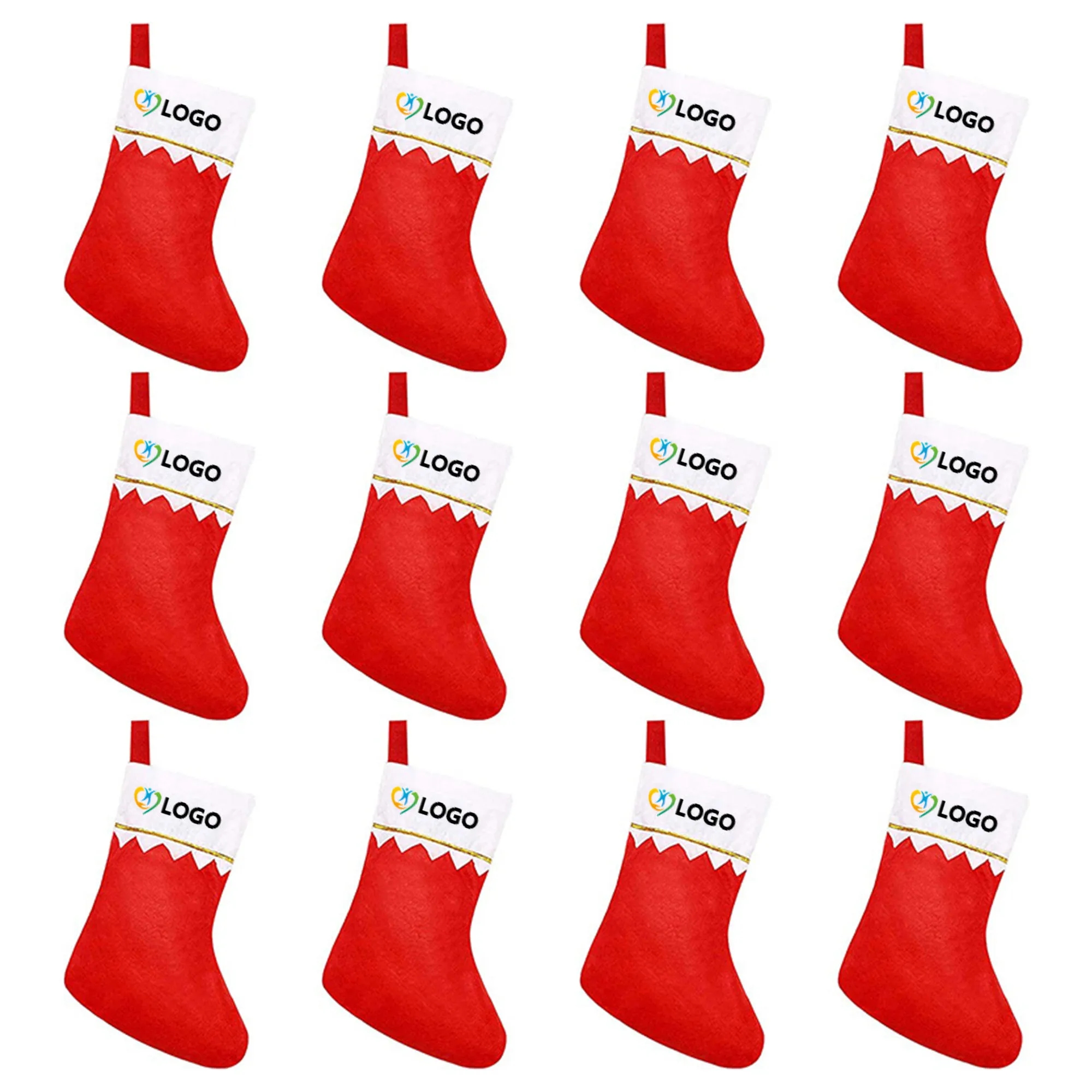 15" Red Felt Christmas Stocking - imprinted 2