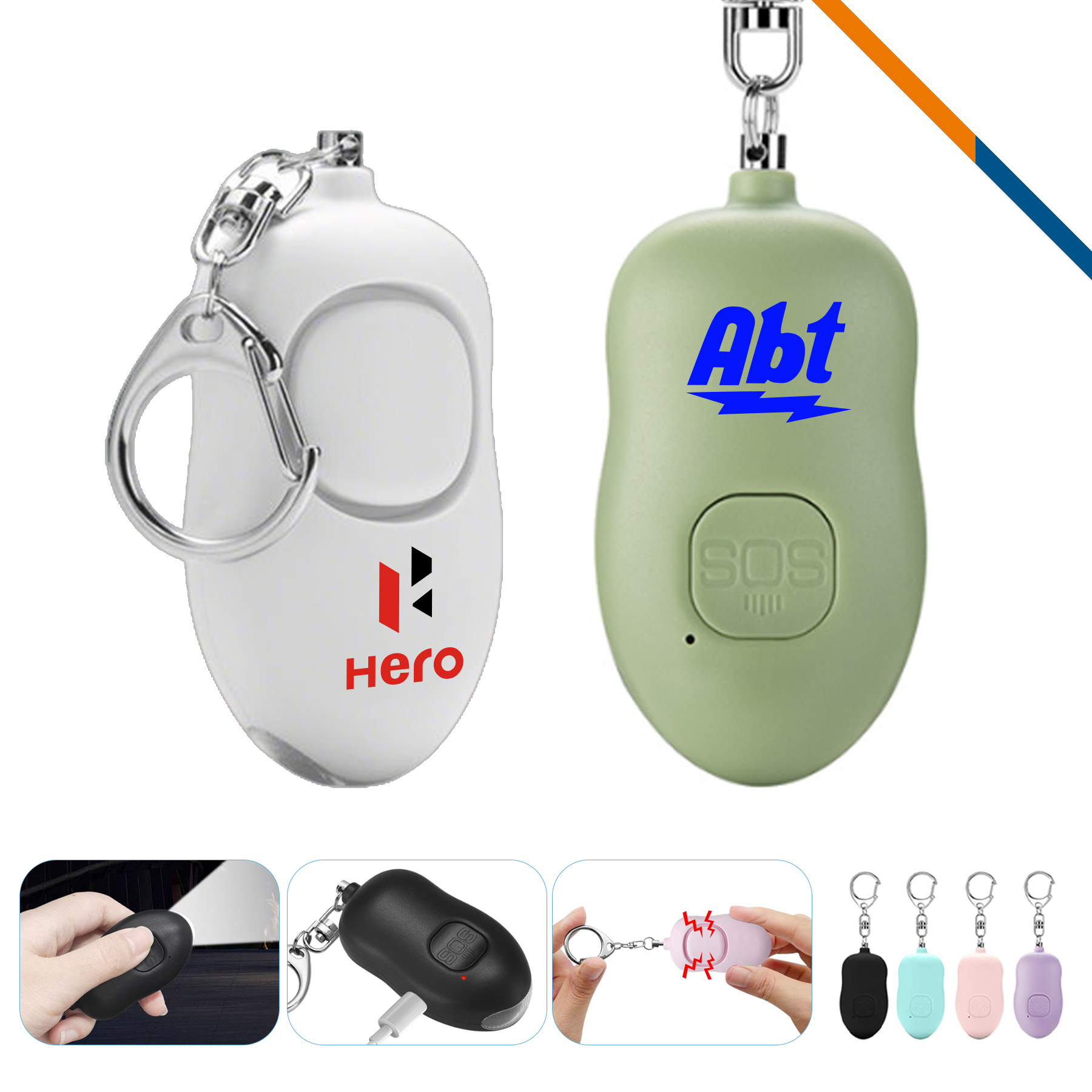 Defex Rechargeable LED Flashlight Keychain Alarm 2