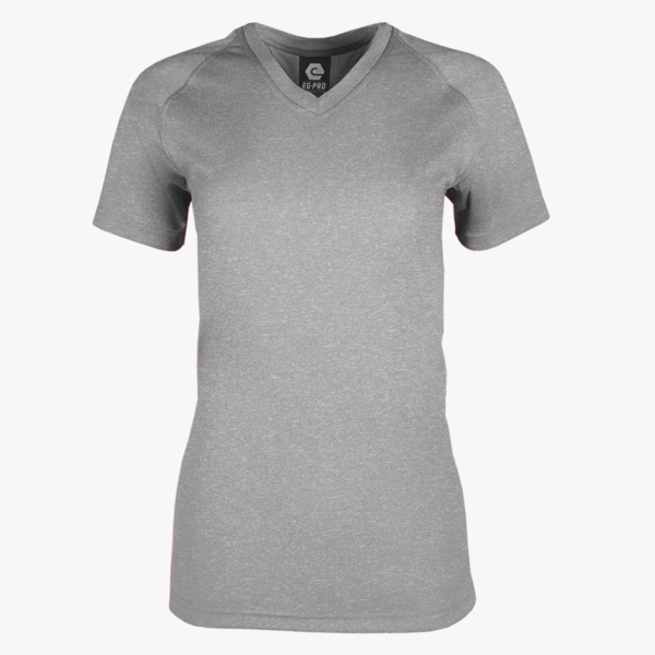 #F103 / Titanium Heather Women's V-Neck Tee 1