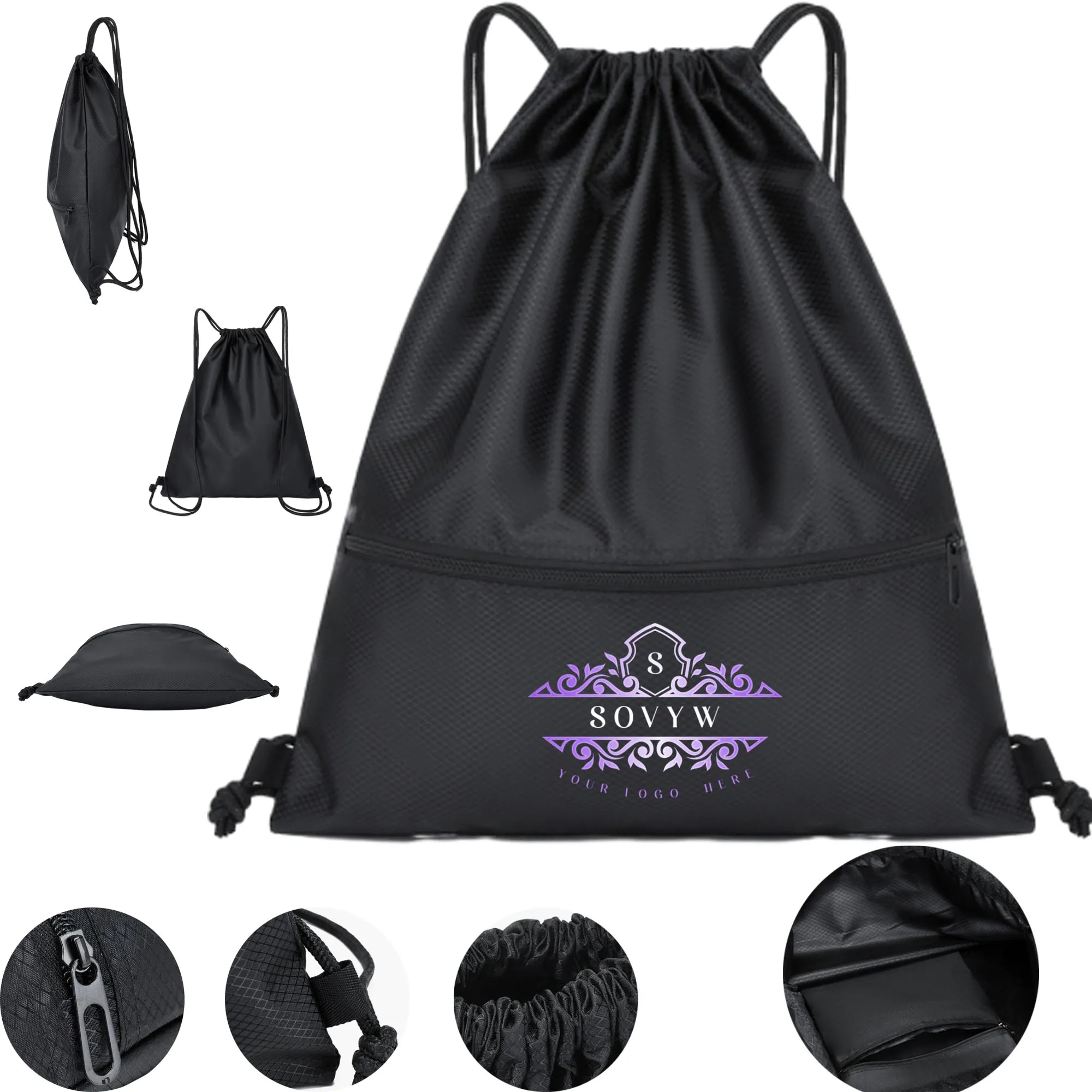 600D Deluxe Customized Drawstring Shoulder Bag