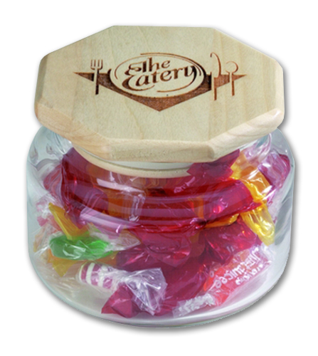 Small Candy Jar with Wood Lid 12