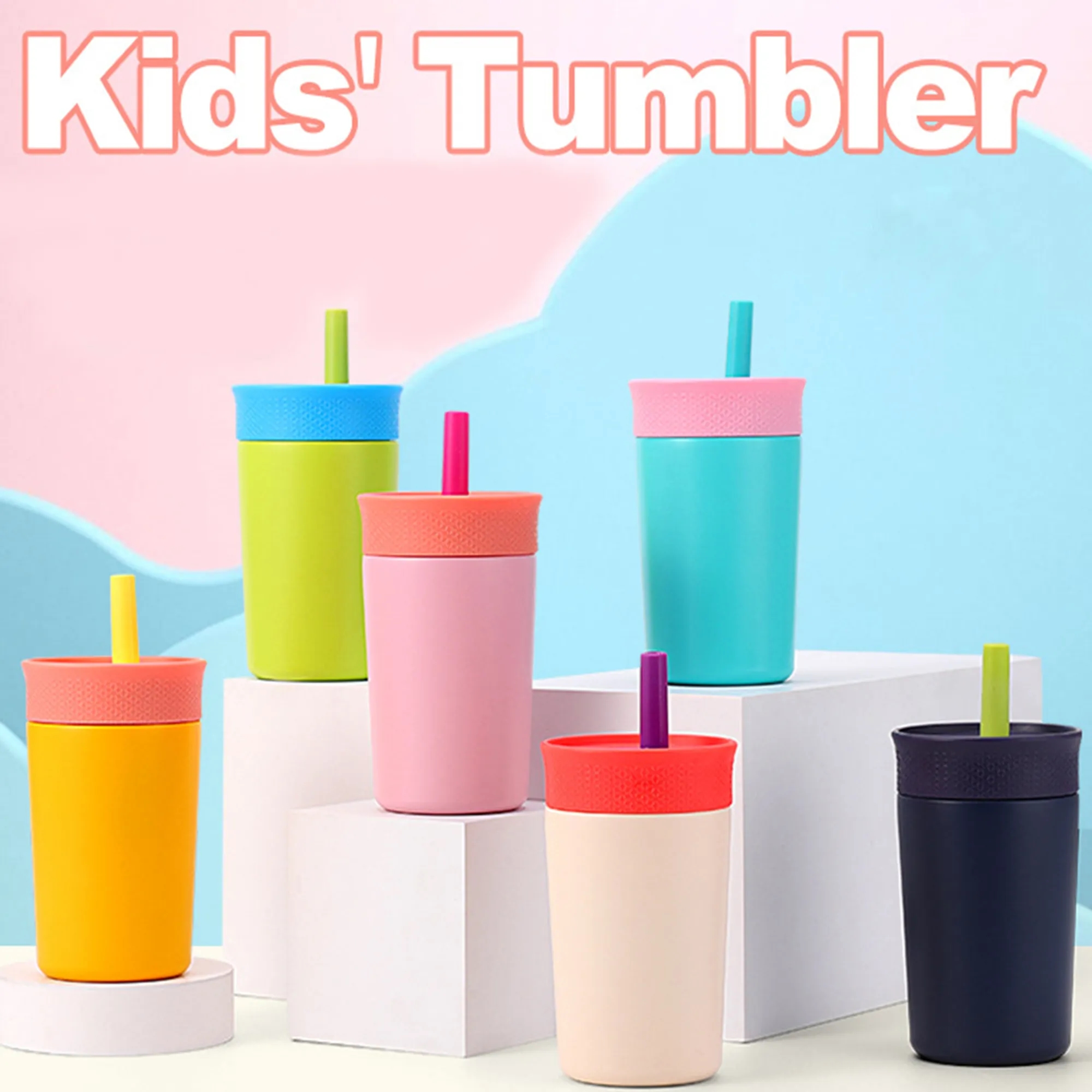 12oz Portable Stainless Steel Water Bottle With Straw 4