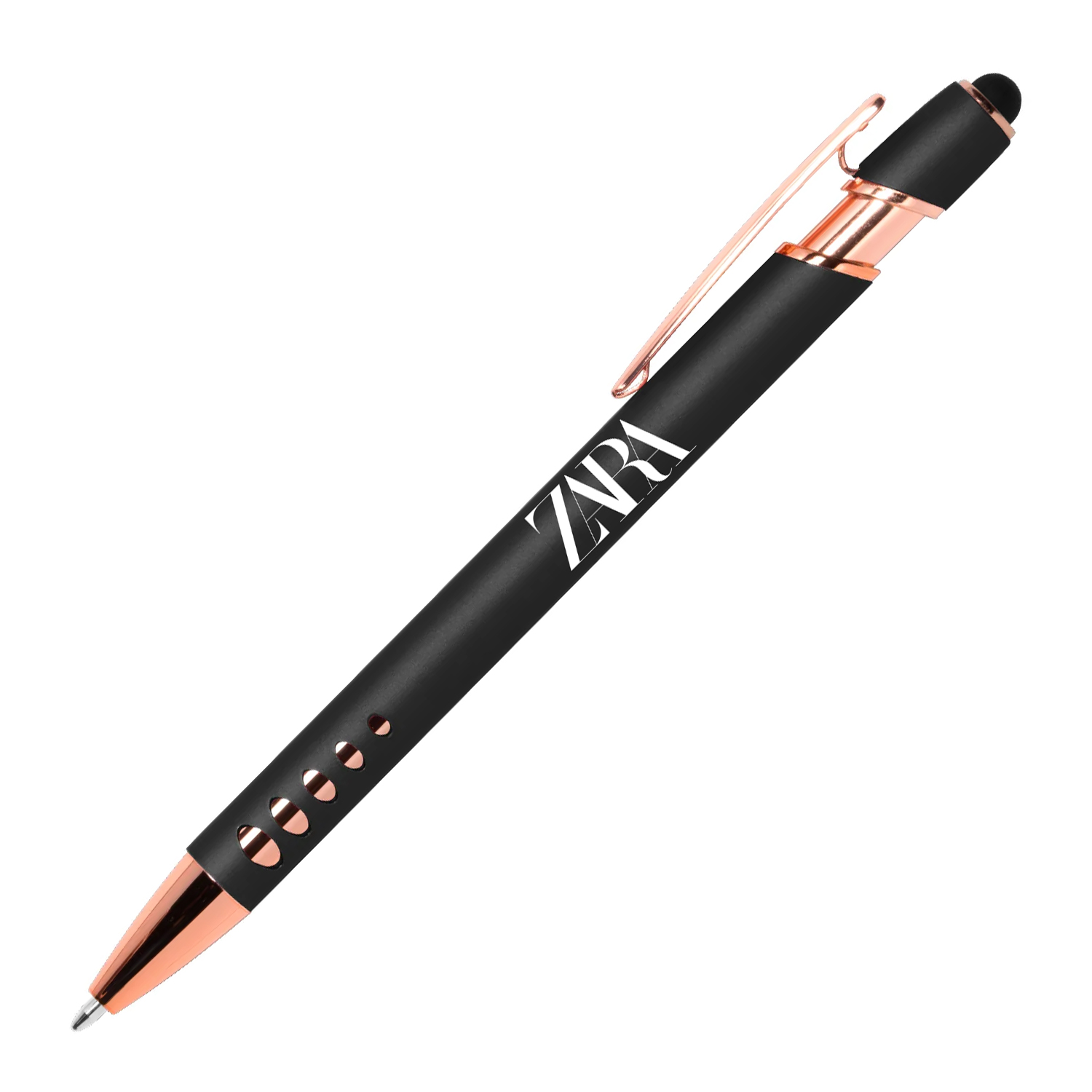 Stylus-4563 Ballpoint Soft Touch Pens with Rose Gold Trims 2