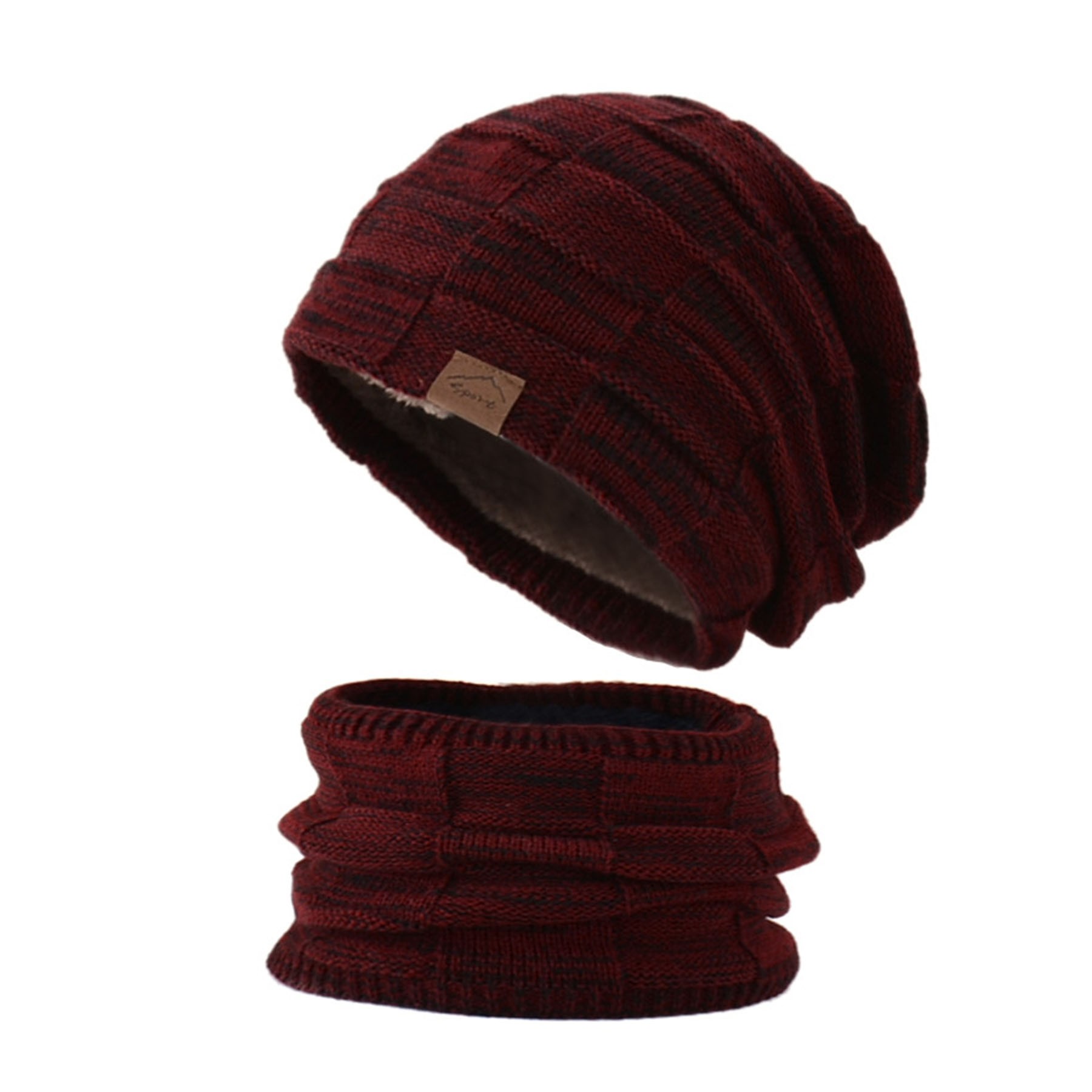 Warm Knit Skull Cap Neck Scarf Set 7