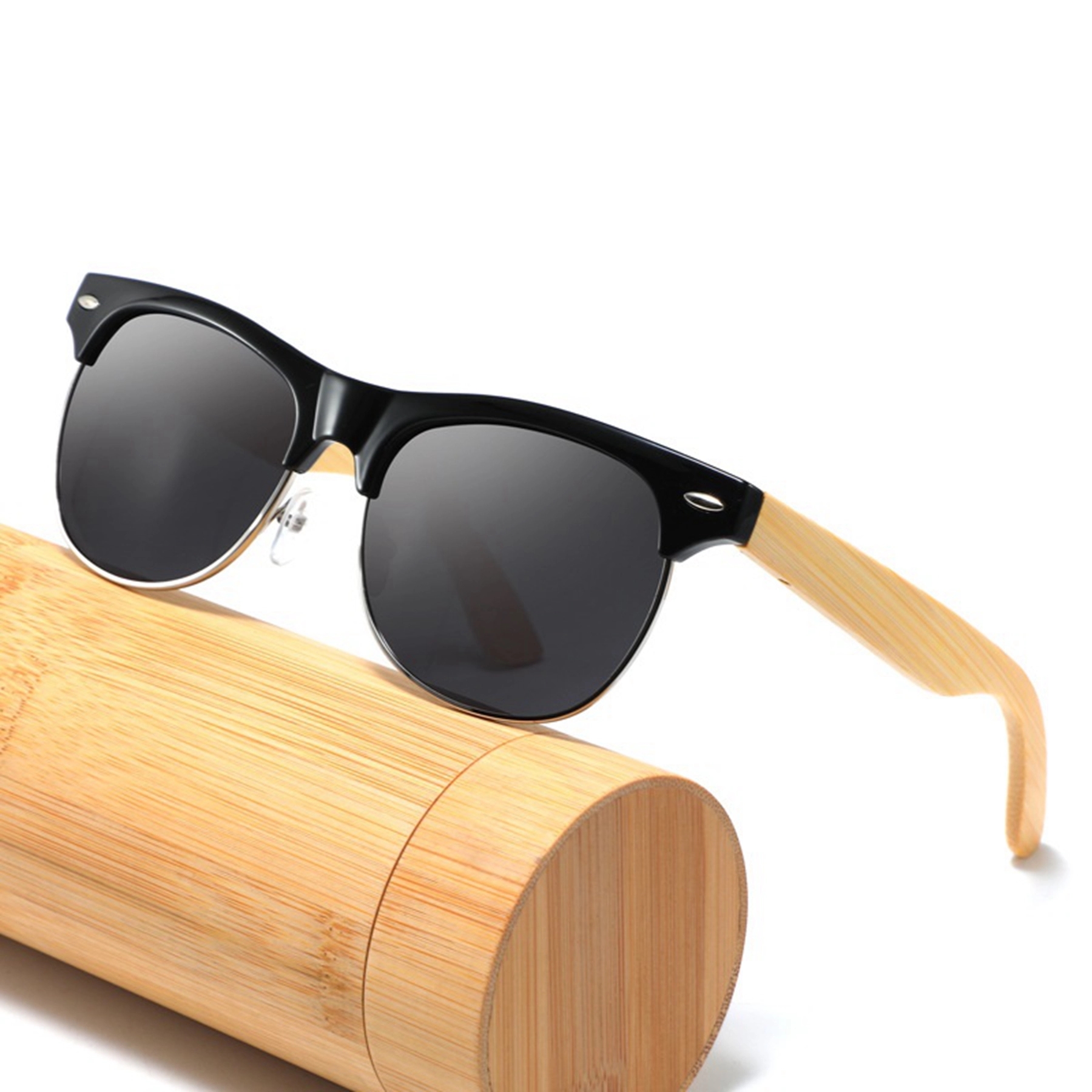 Half Frame Wooden Polarized Sunglasses 13