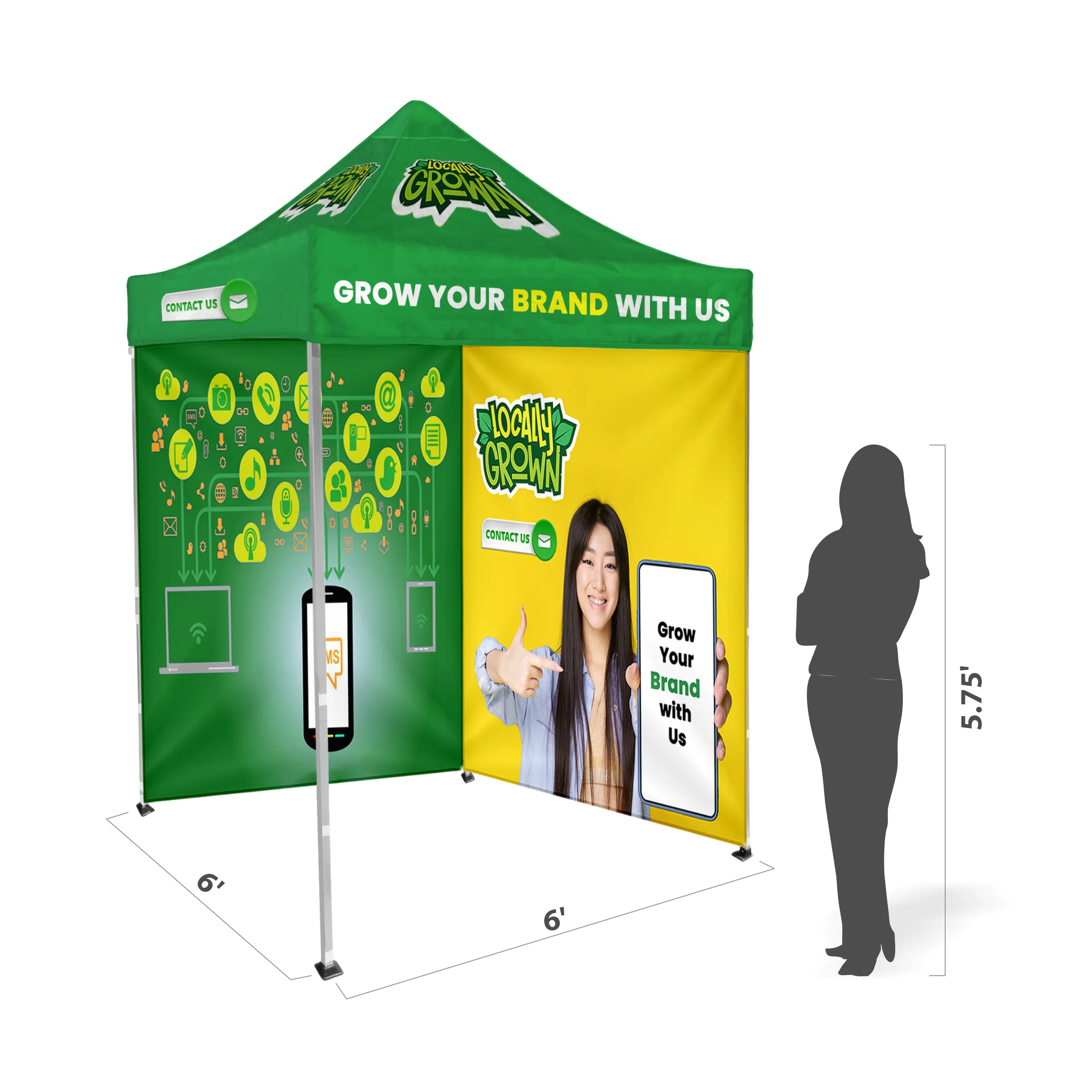 6'x6' Tent Canopy with frame and two full wall 7