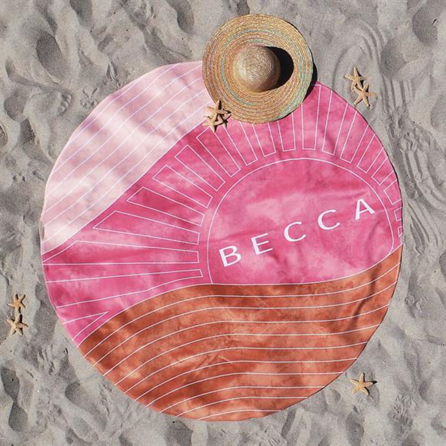 60" Diameter Round Sublimated Plush Microfiber Beach Towel 5
