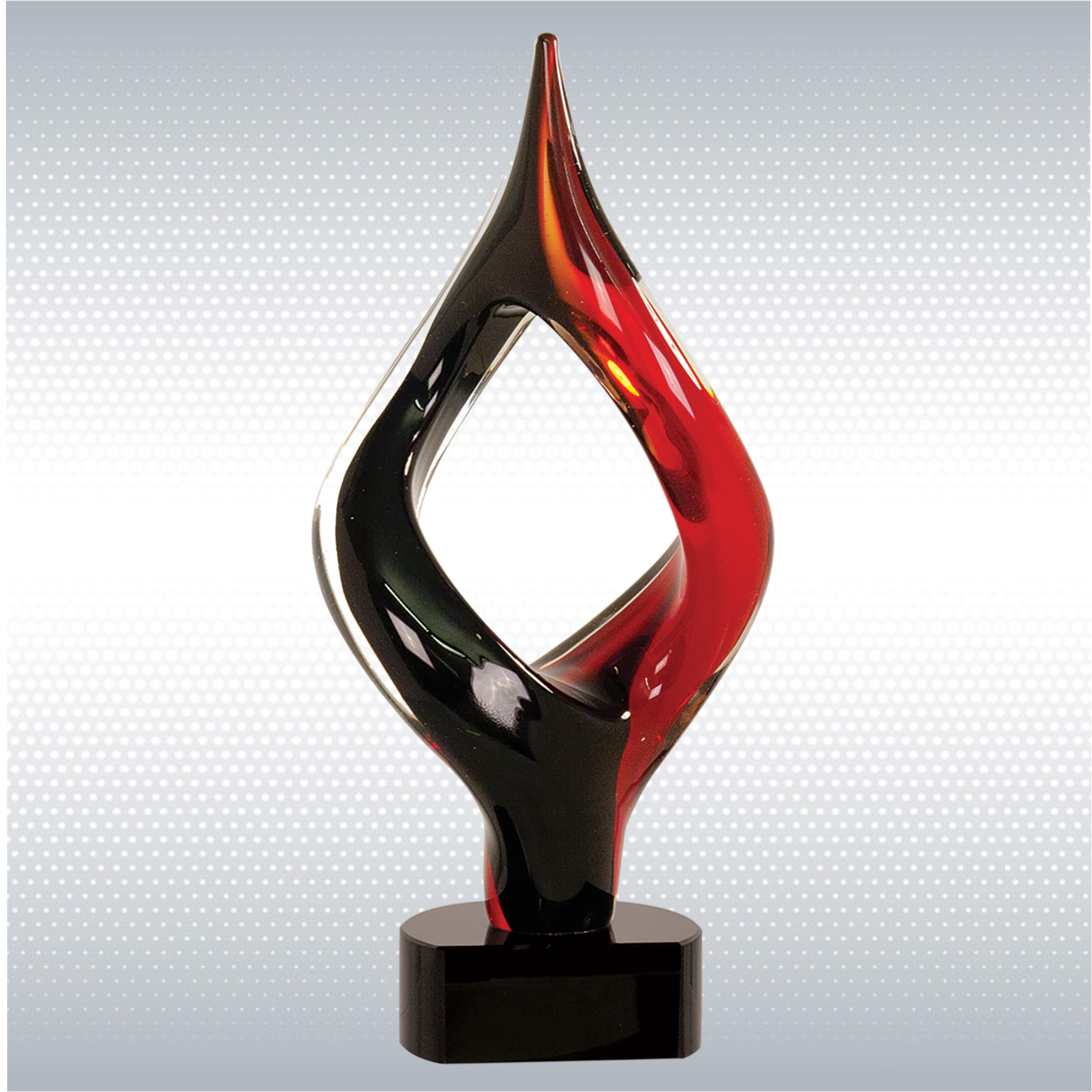 13 1/4" Red/Black Twist Art Glass 2