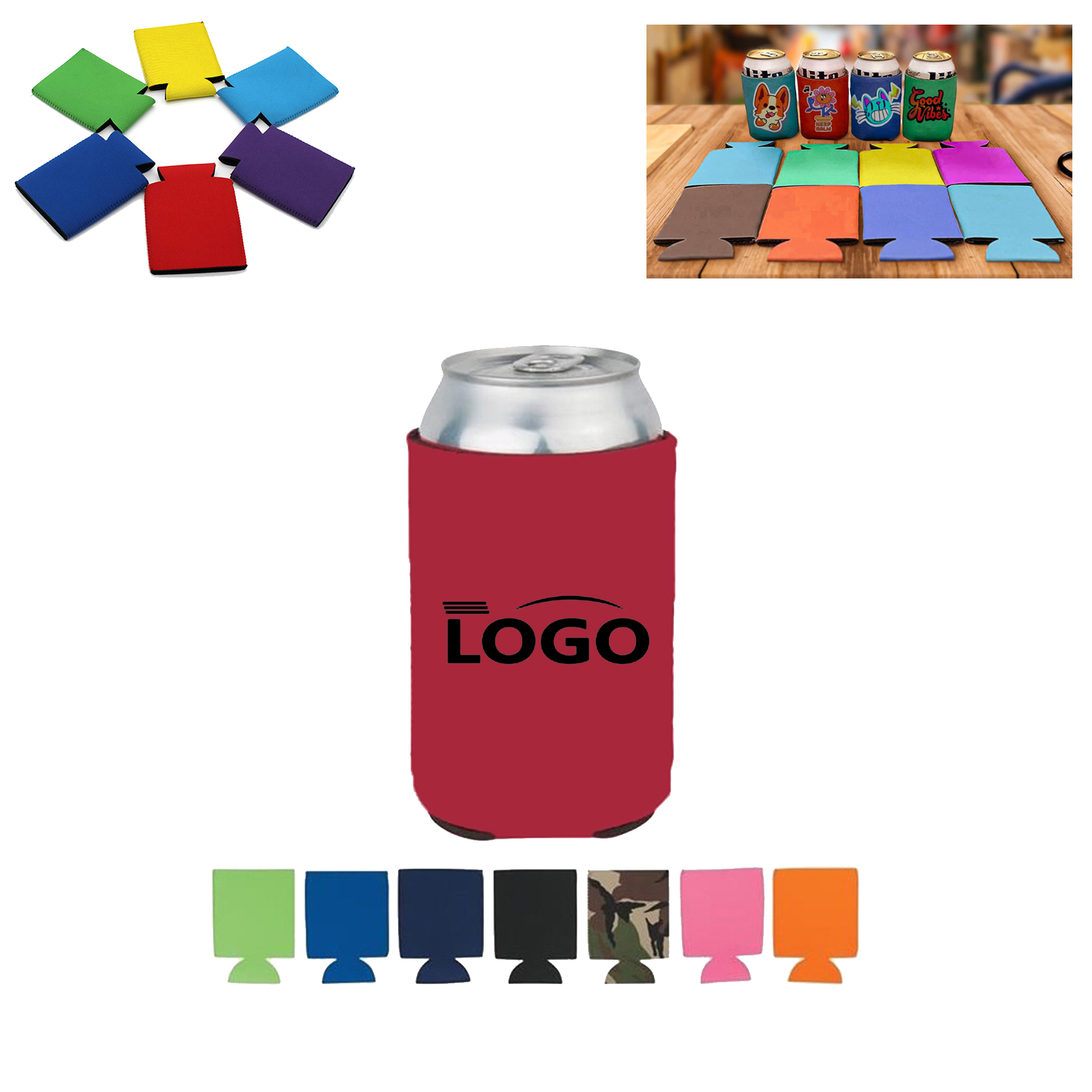 Cola Can Cooler Sleeve, custom koozie with logo imprint 2