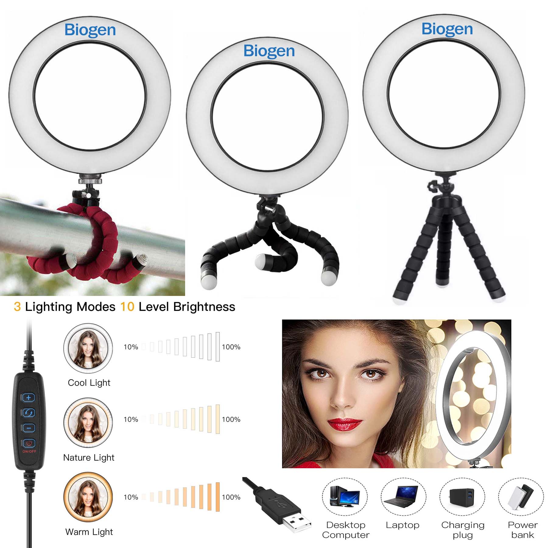 iBank ® 8" Ring Light with Tripod Stand 2