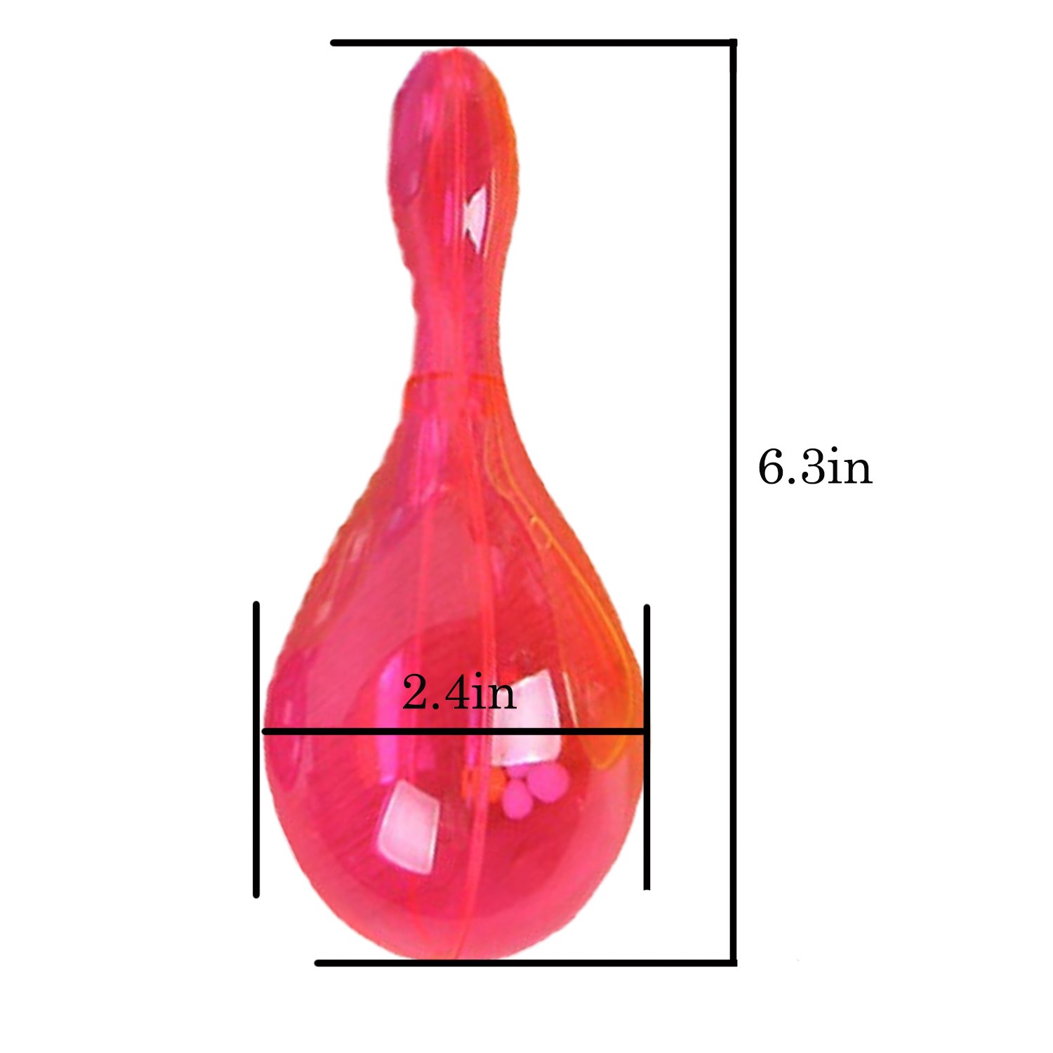 7" Plastic Glitter Maraca 2