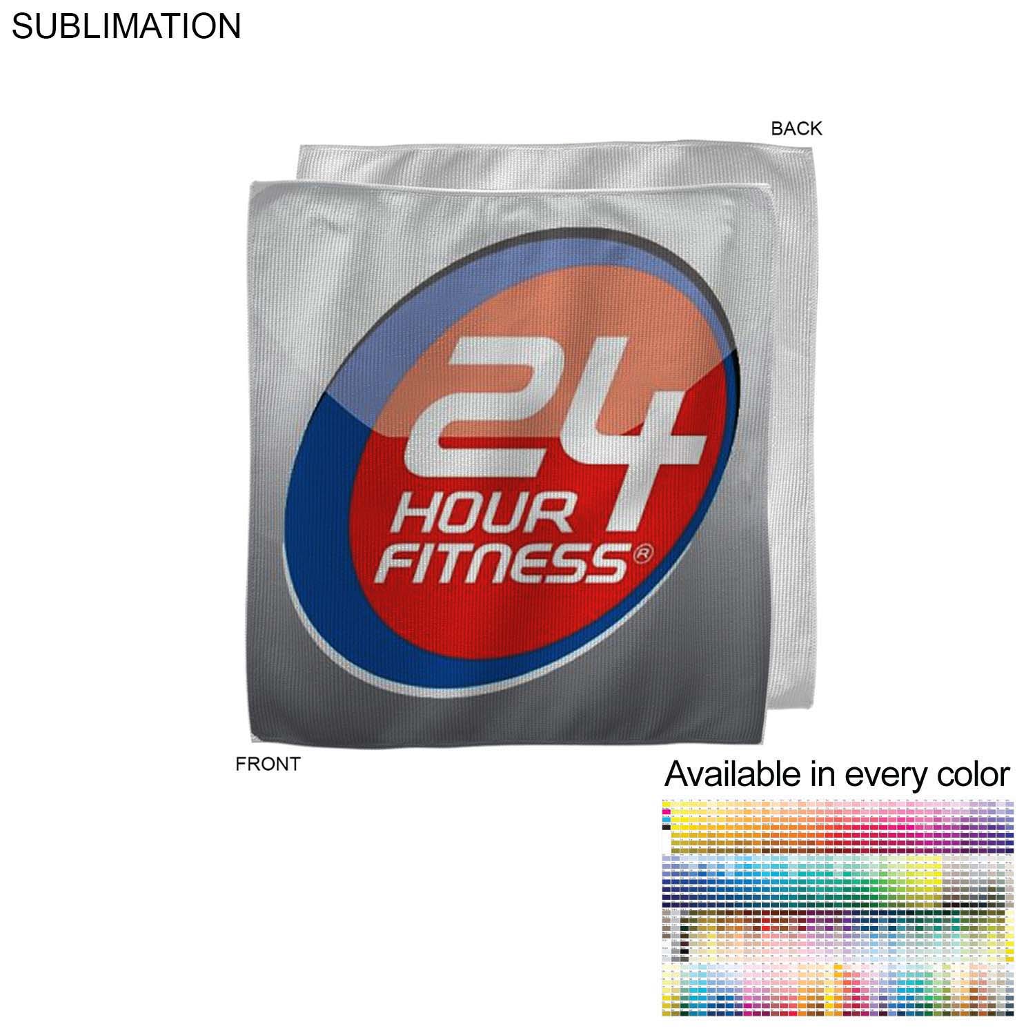 Microfiber Dri-Lite Terry Cooling Refresher Towel, 12x12, Sublimated Edge to Edge 1 side 4