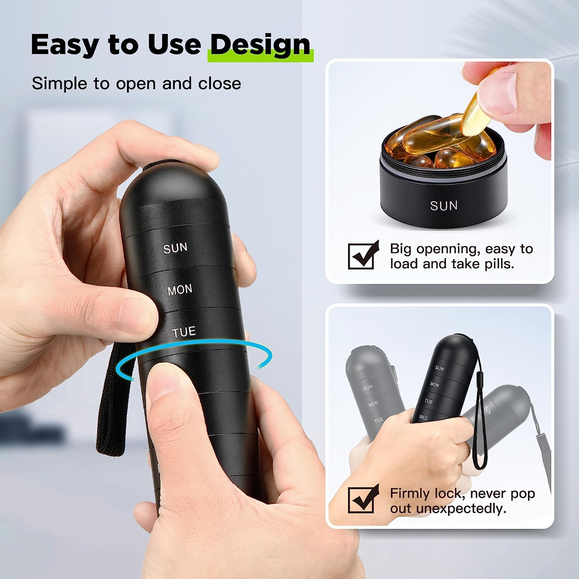 Metal Moisture Proof Weekly Pill Organizer 2