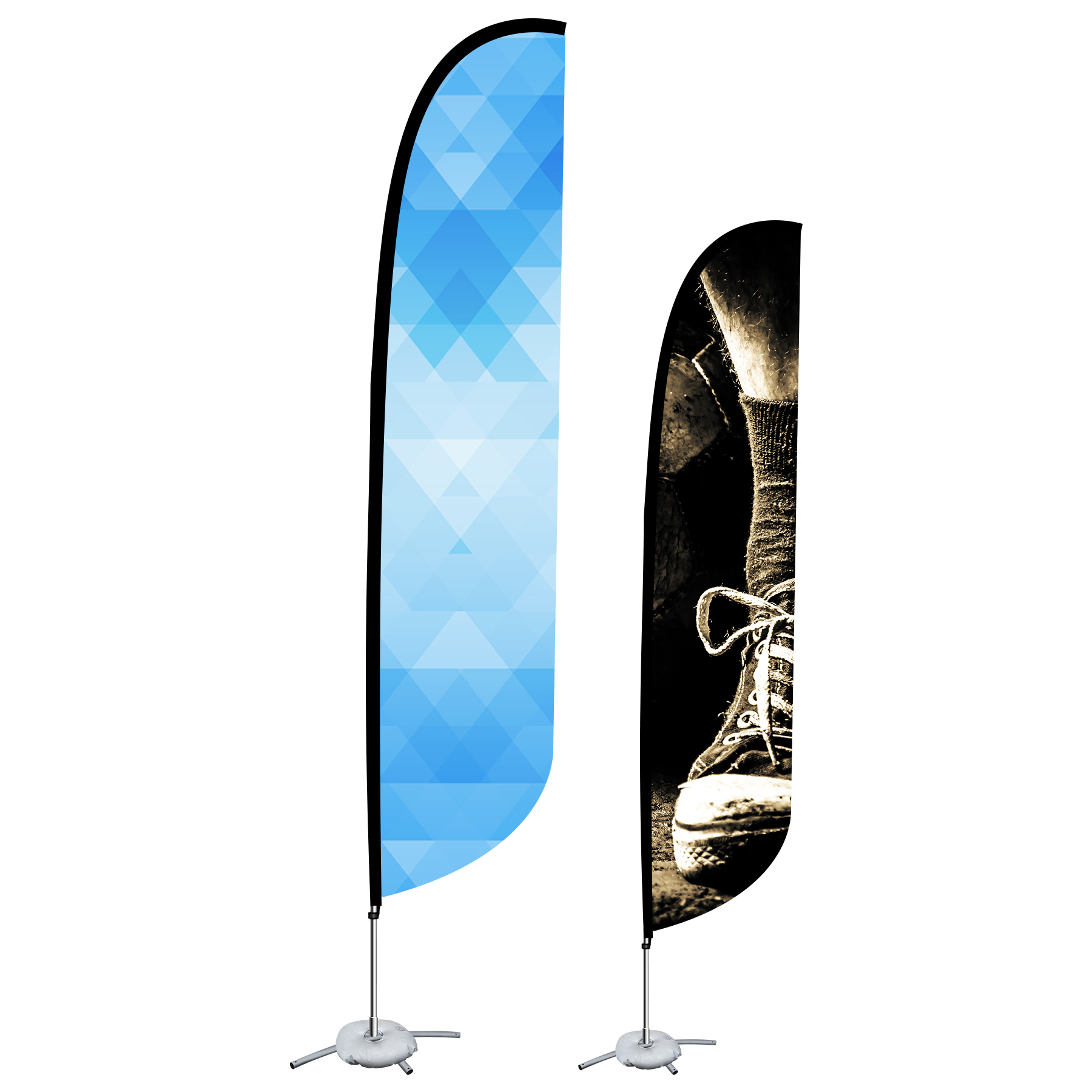 9ft Double Sided Printed Feather Beach Flag Kit W/ Cross Base & Water Bag 2